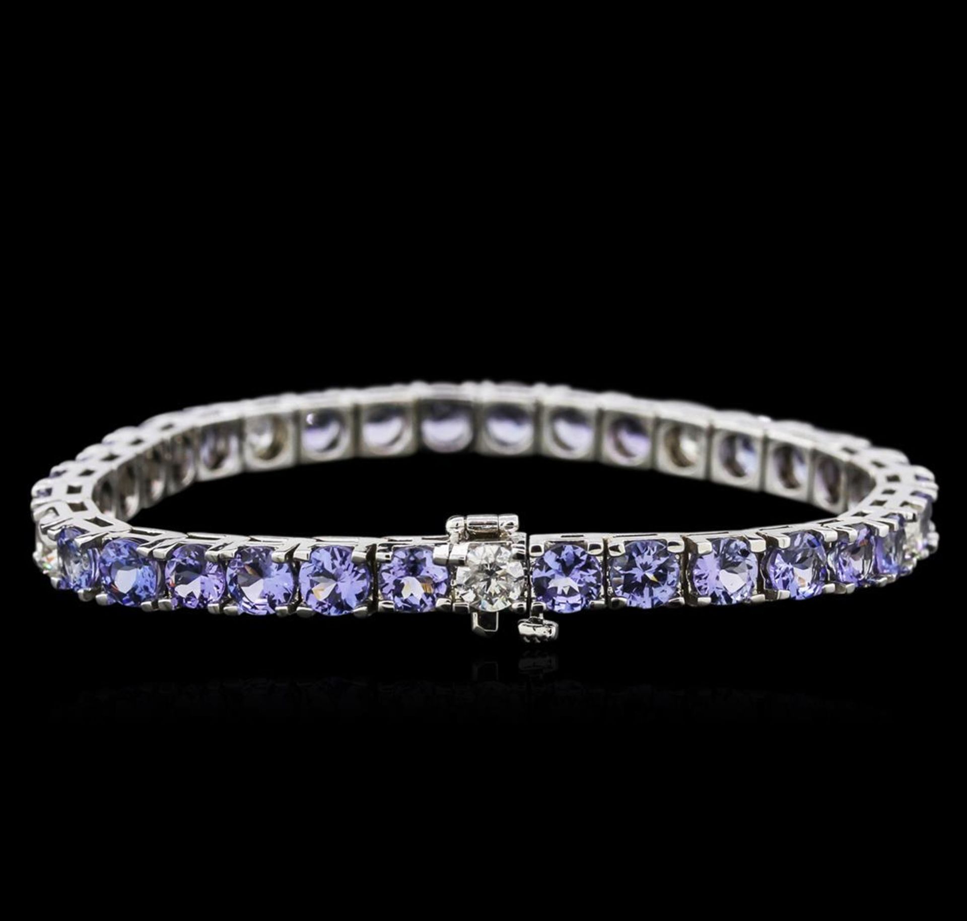 14KT White Gold 13.13 ctw Tanzanite and Diamond Bracelet - Image 2 of 4