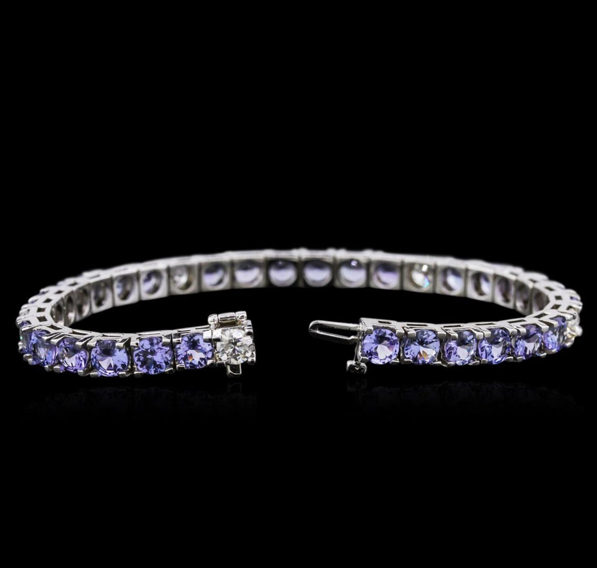 14KT White Gold 13.13 ctw Tanzanite and Diamond Bracelet - Image 3 of 4