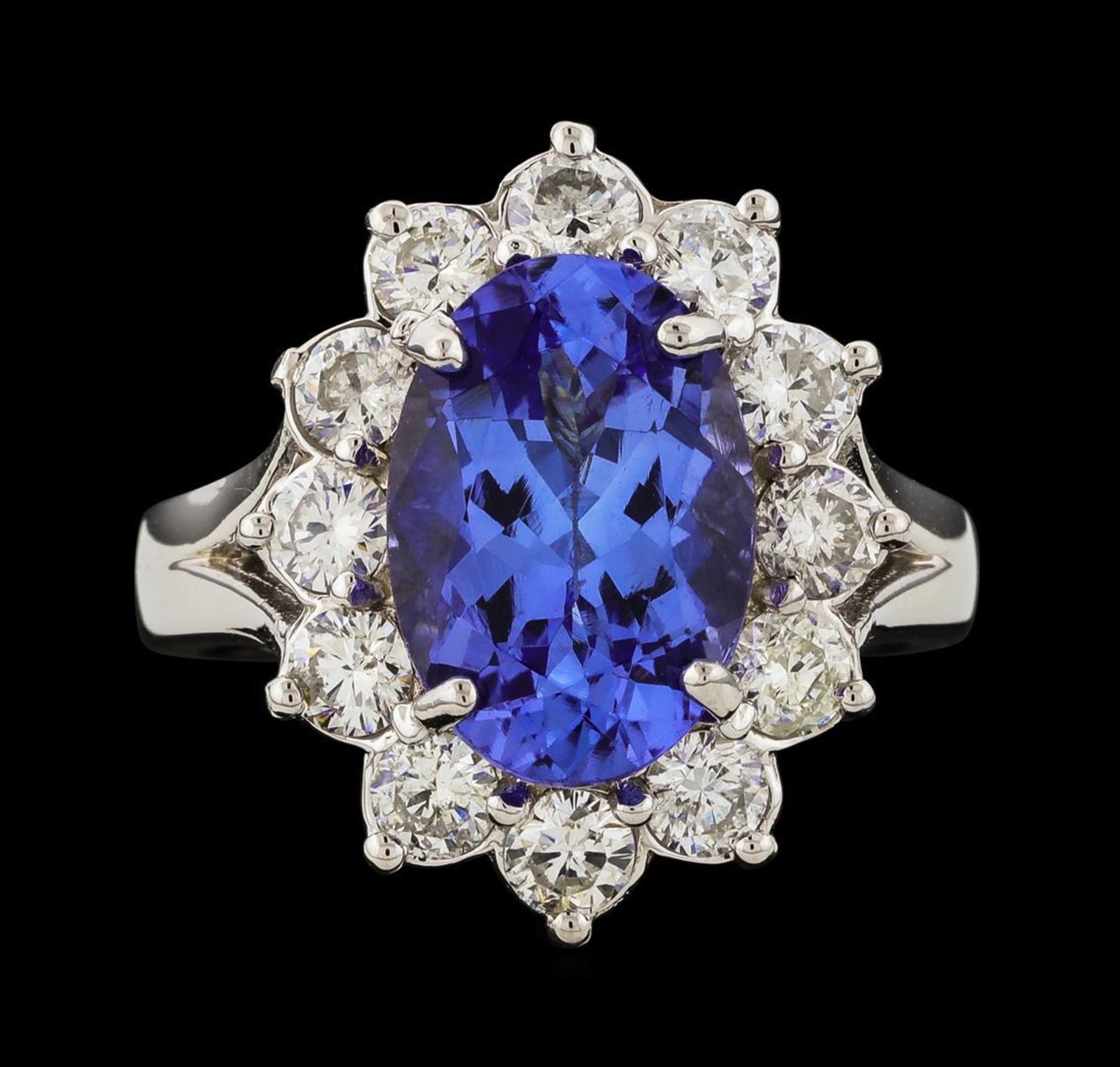 4.01 ctw Tanzanite and Diamond Ring - 14KT White Gold - Image 2 of 5