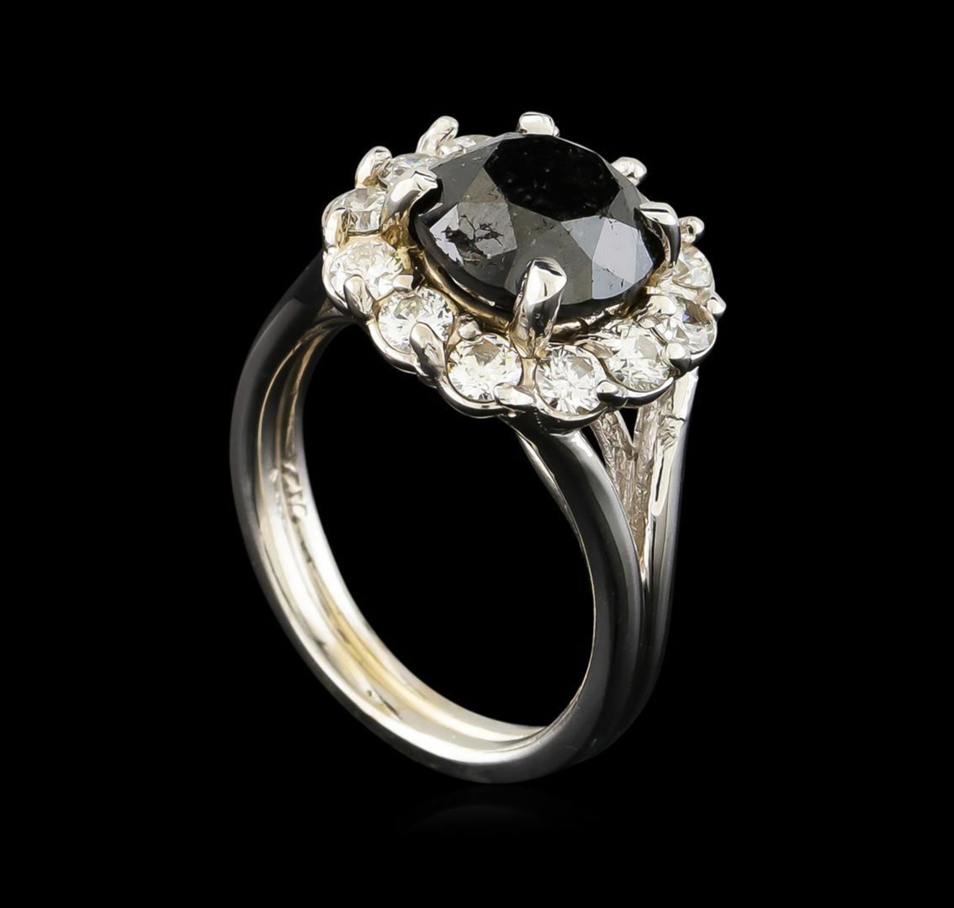 4.42 ctw Black Diamond Ring - 14KT White Gold - Image 4 of 5