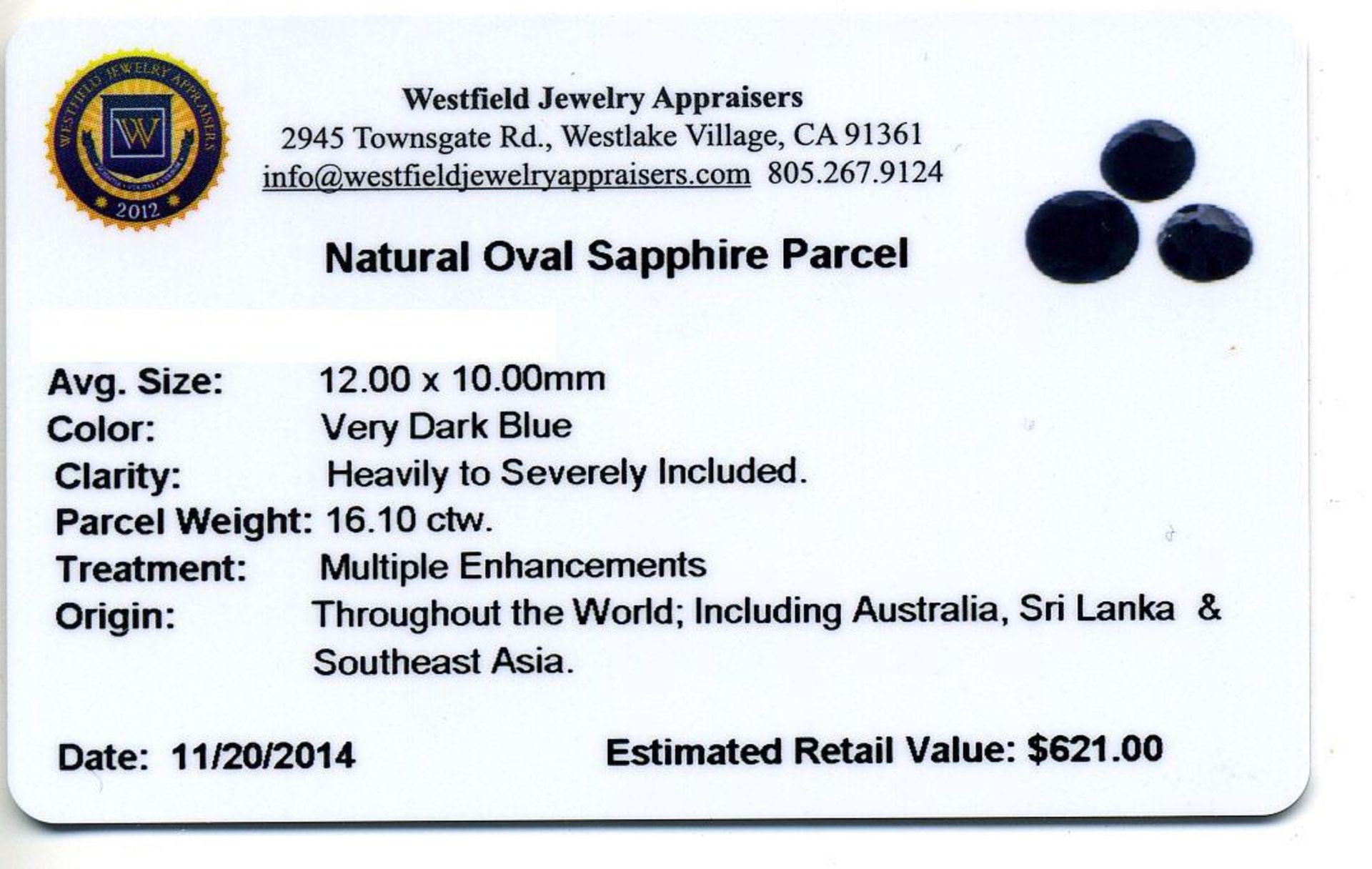 16.1ctw. Natural Oval Sapphire Parcel - Image 2 of 2