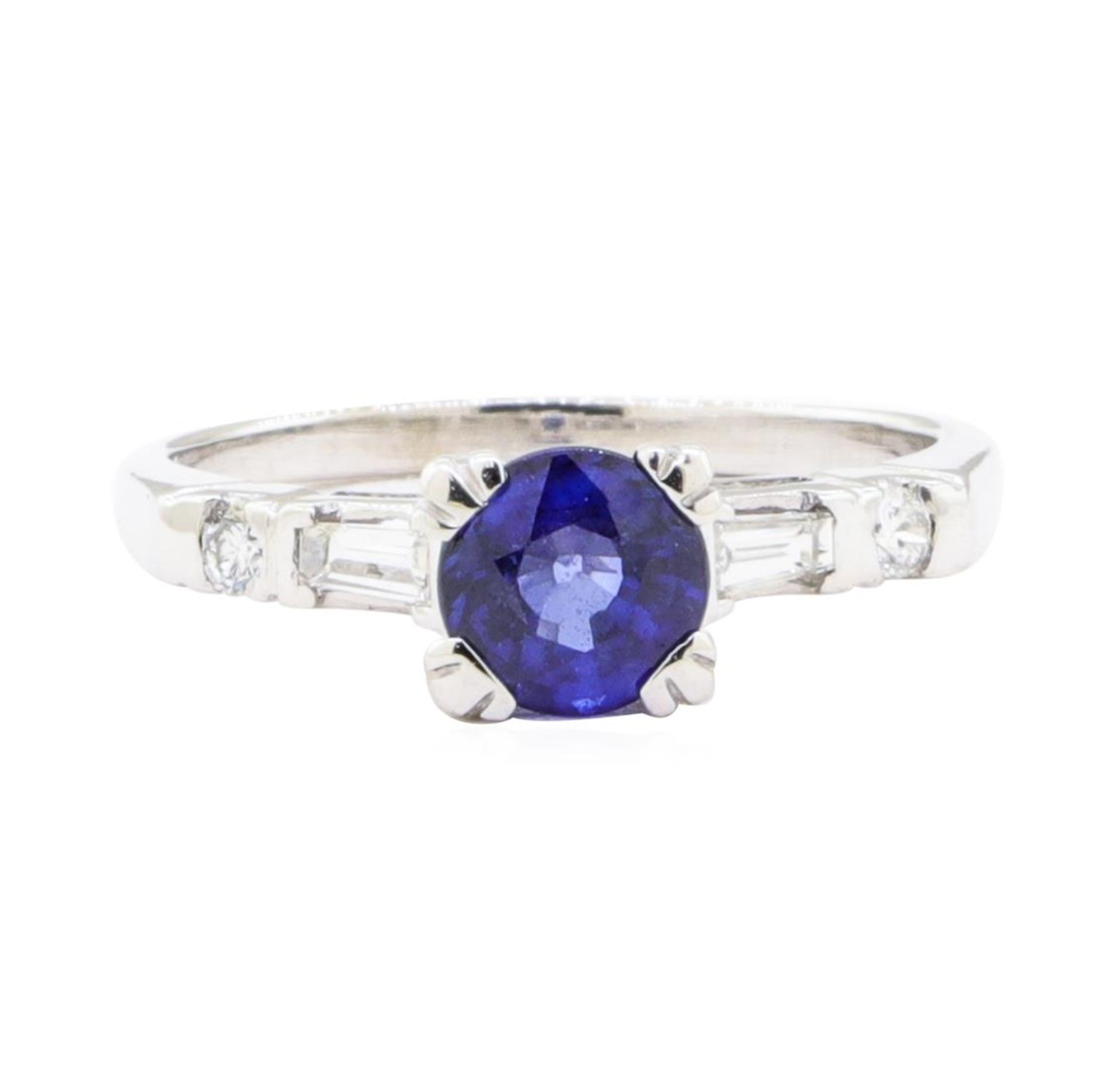 1.20 ctw Sapphire and Diamond Ring - 18KT White Gold - Image 2 of 4