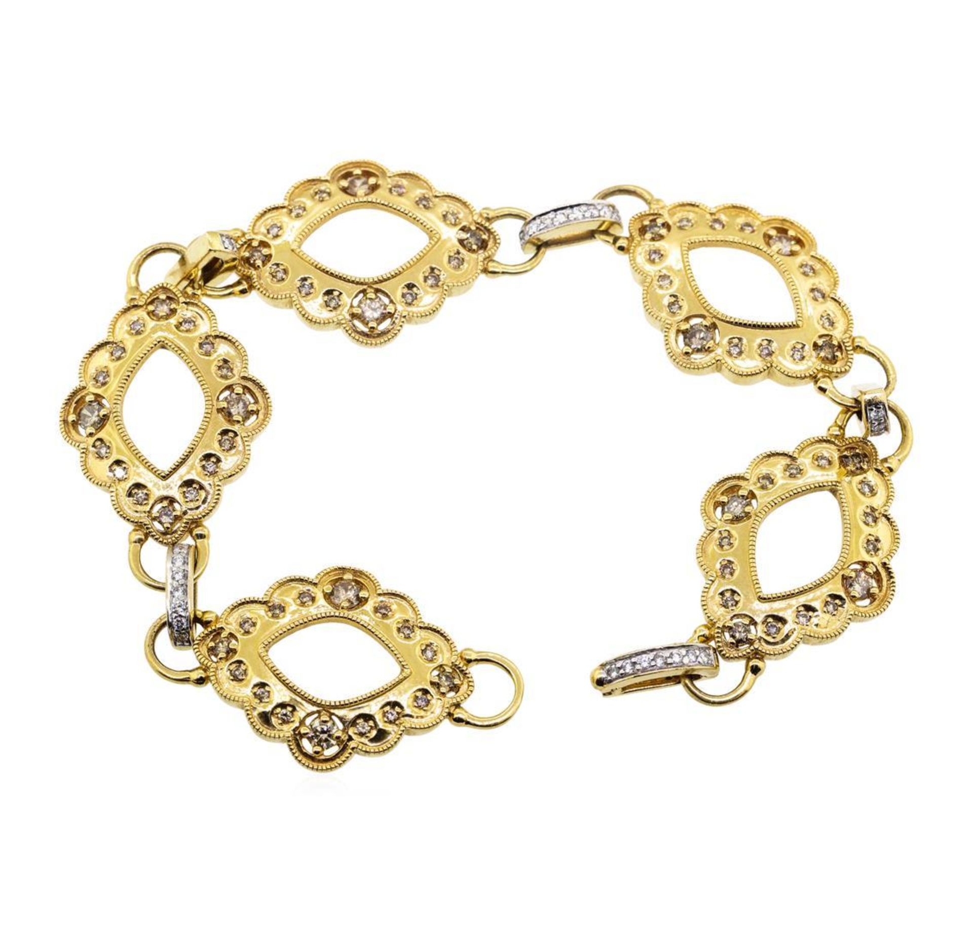 1.18 ctw Diamond Bracelet - 18KT Yellow Gold - Image 3 of 6