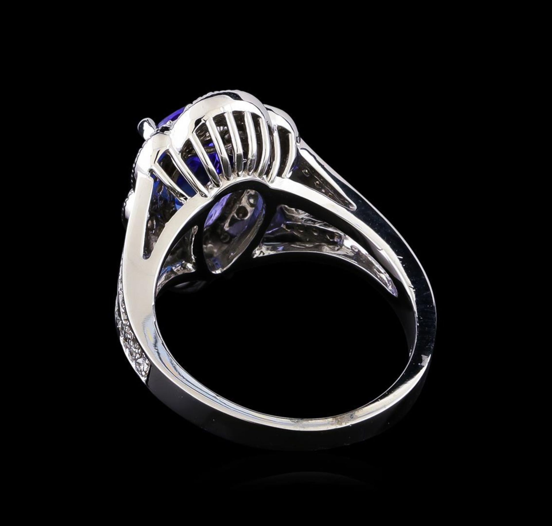 3.68 ctw Tanzanite and Diamond Ring - 14KT White Gold - Image 3 of 5