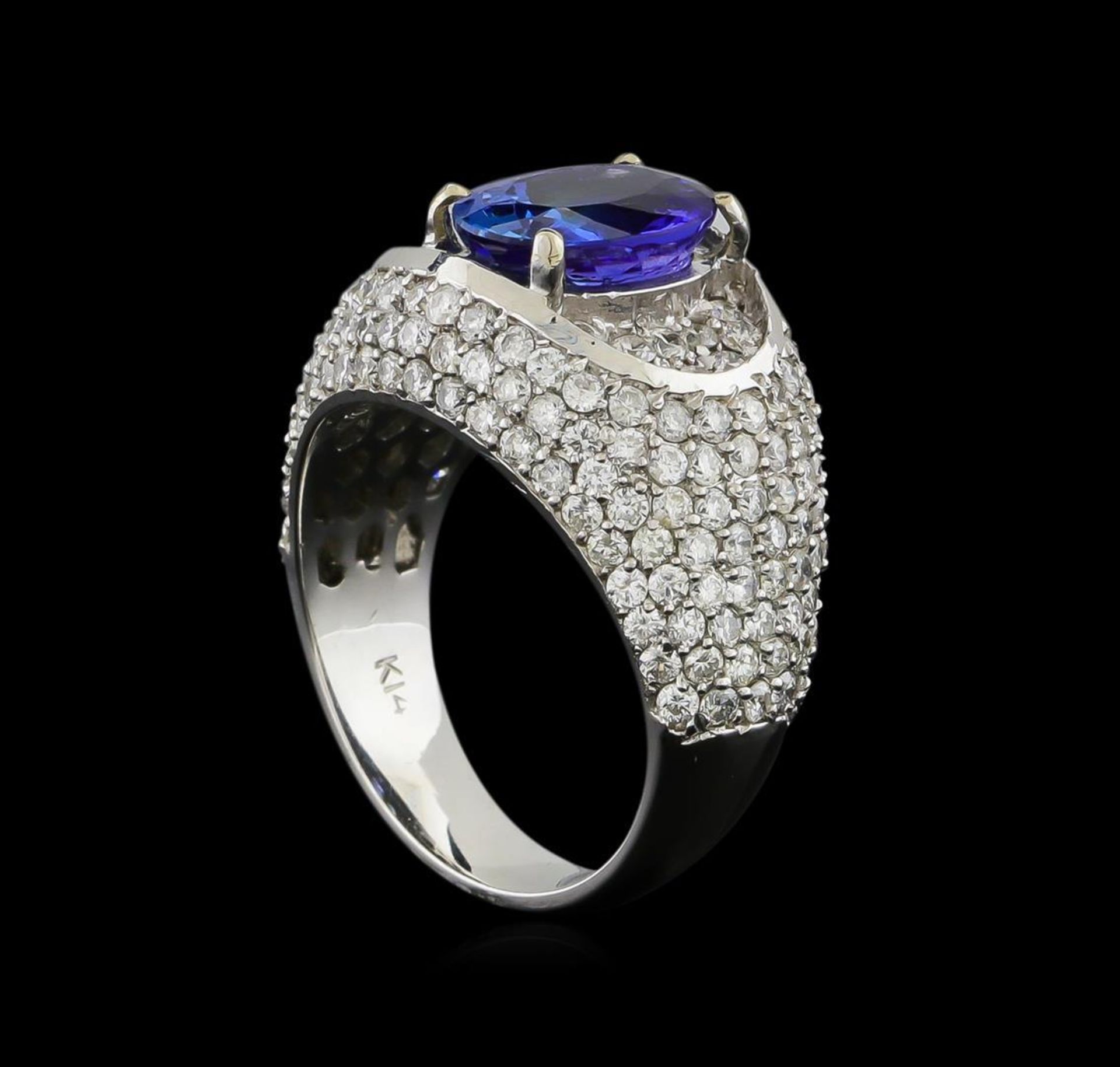 14KT White Gold 2.69 ctw Tanzanite and Diamond Ring - Image 4 of 5