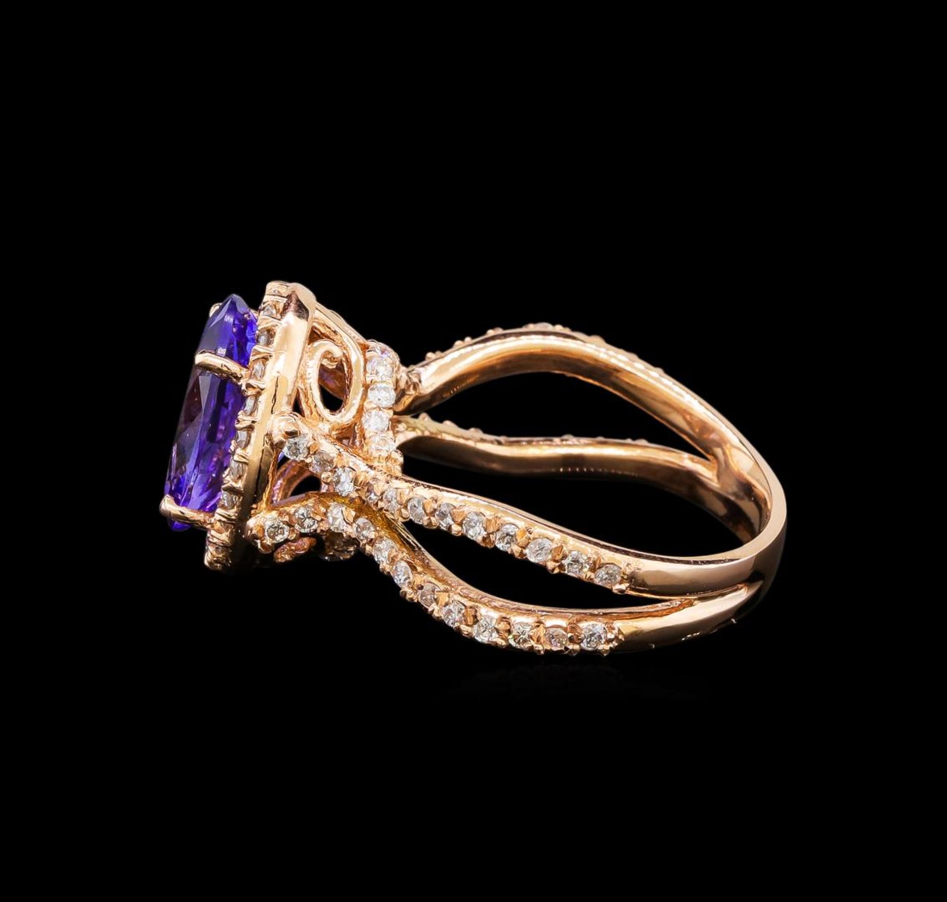 14KT Rose Gold 4.34 ctw Tanzanite and Diamond Ring - Image 3 of 5