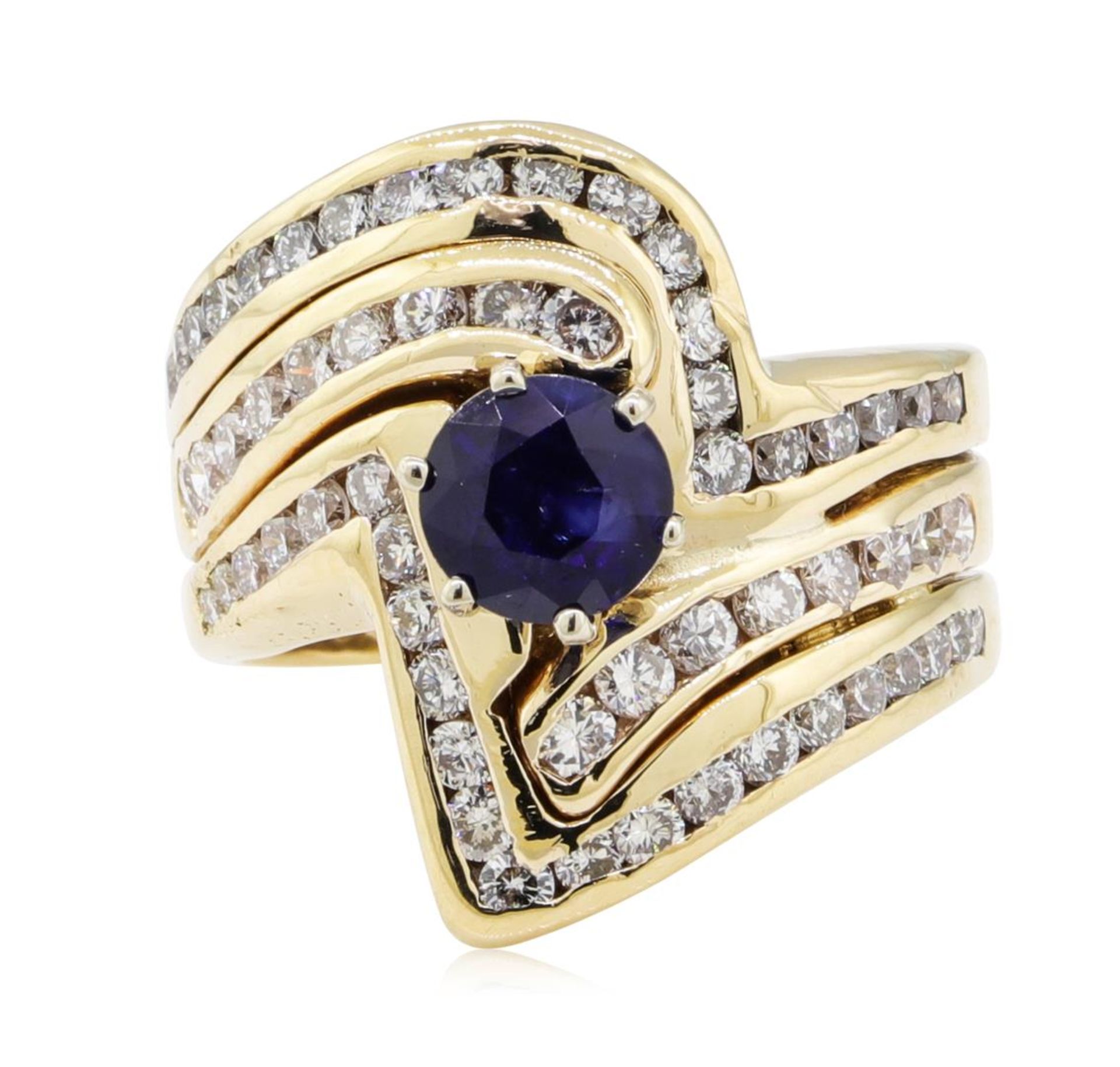 1.97 ctw Sapphire and Diamond Ring - 14KT Yellow Gold - Image 2 of 5