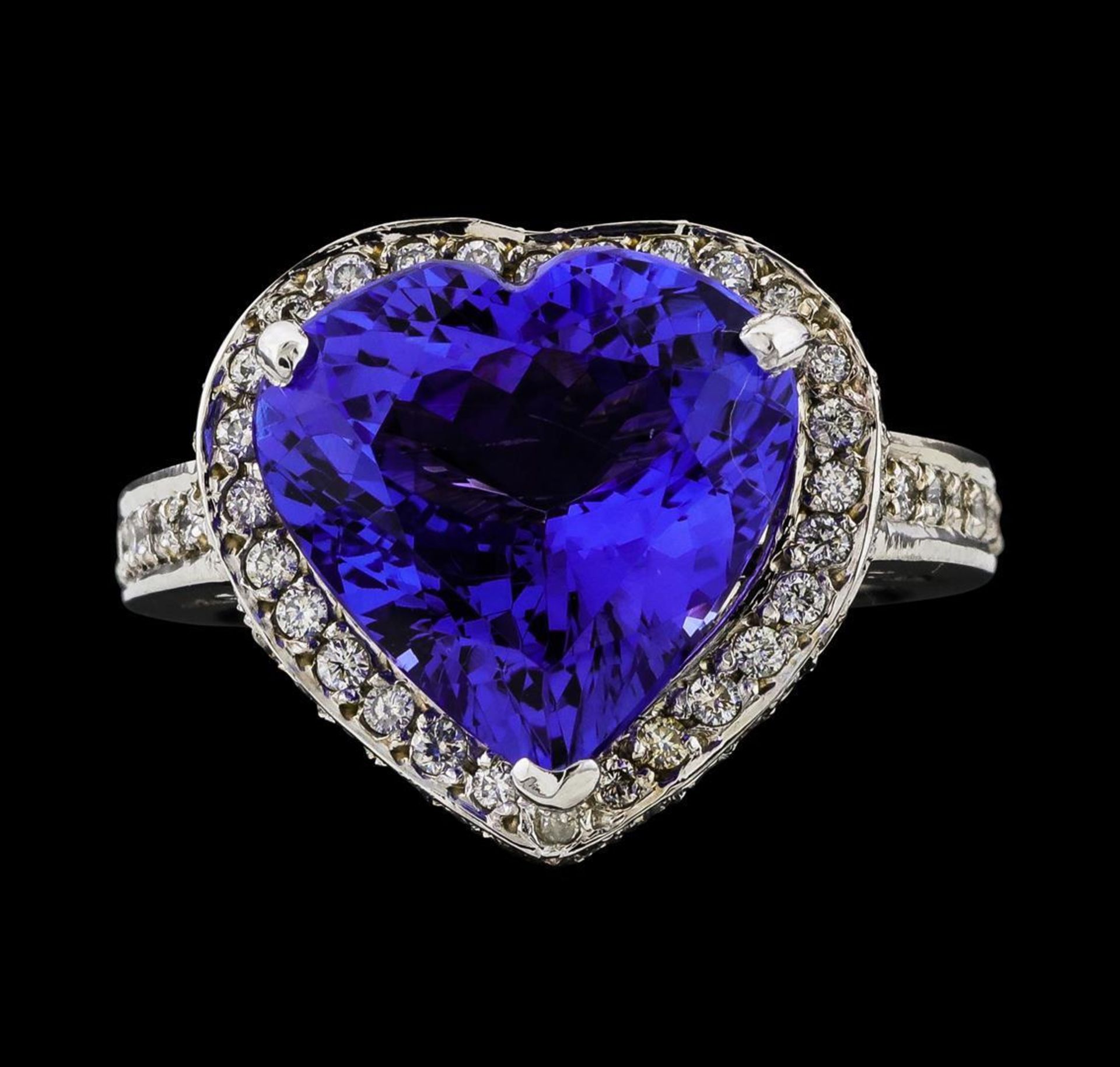 GIA Cert 7.72 ctw Tanzanite and Diamond Ring - 14KT White Gold