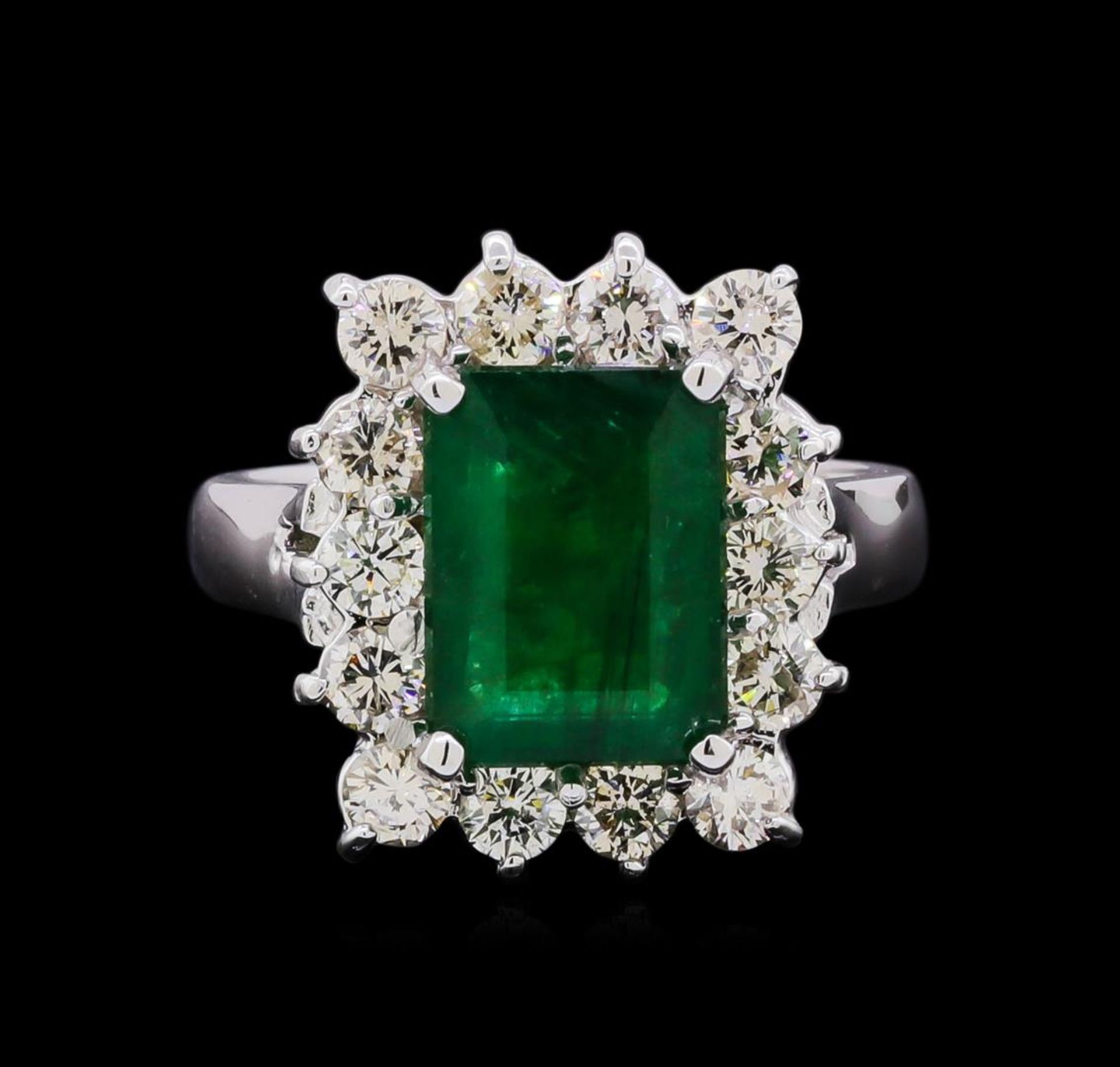 14KT White Gold 2.61 ctw Emerald and Diamond Ring - Image 2 of 5