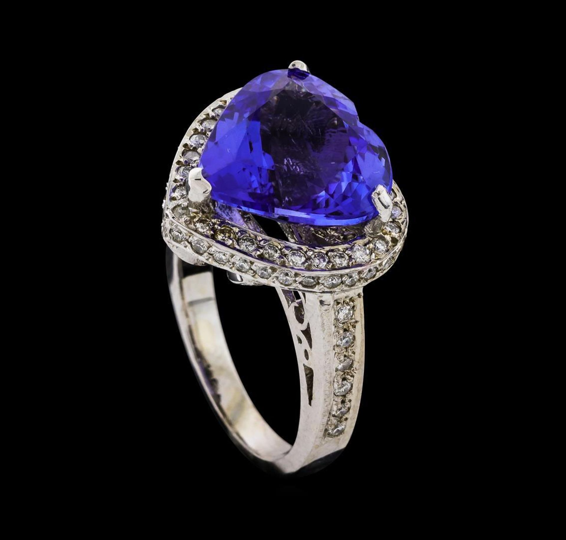 GIA Cert 7.72 ctw Tanzanite and Diamond Ring - 14KT White Gold - Image 4 of 6