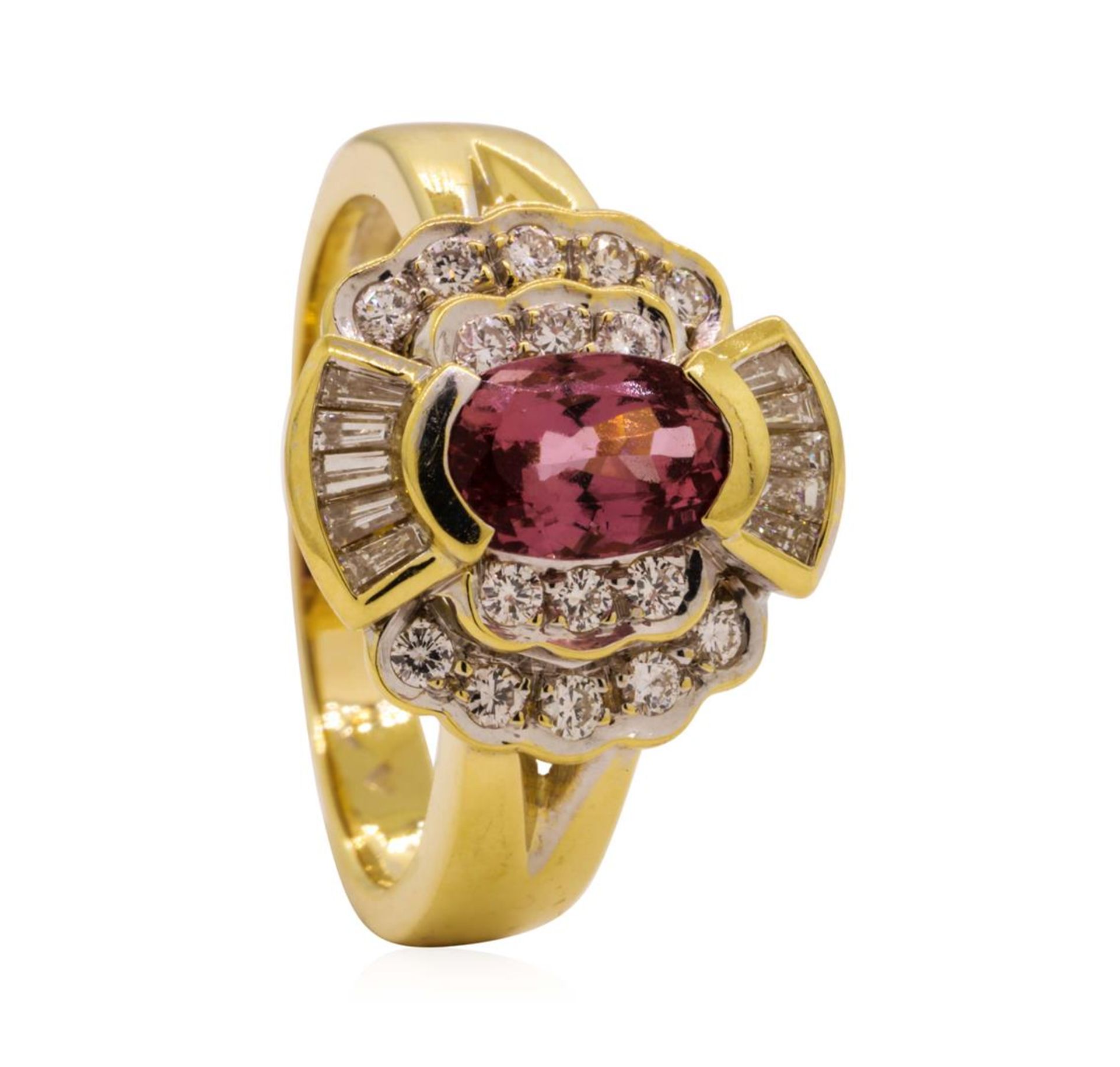 1.82 ctw Pink Spinel and Diamond Ring - 18KT Yellow Gold - Image 4 of 5