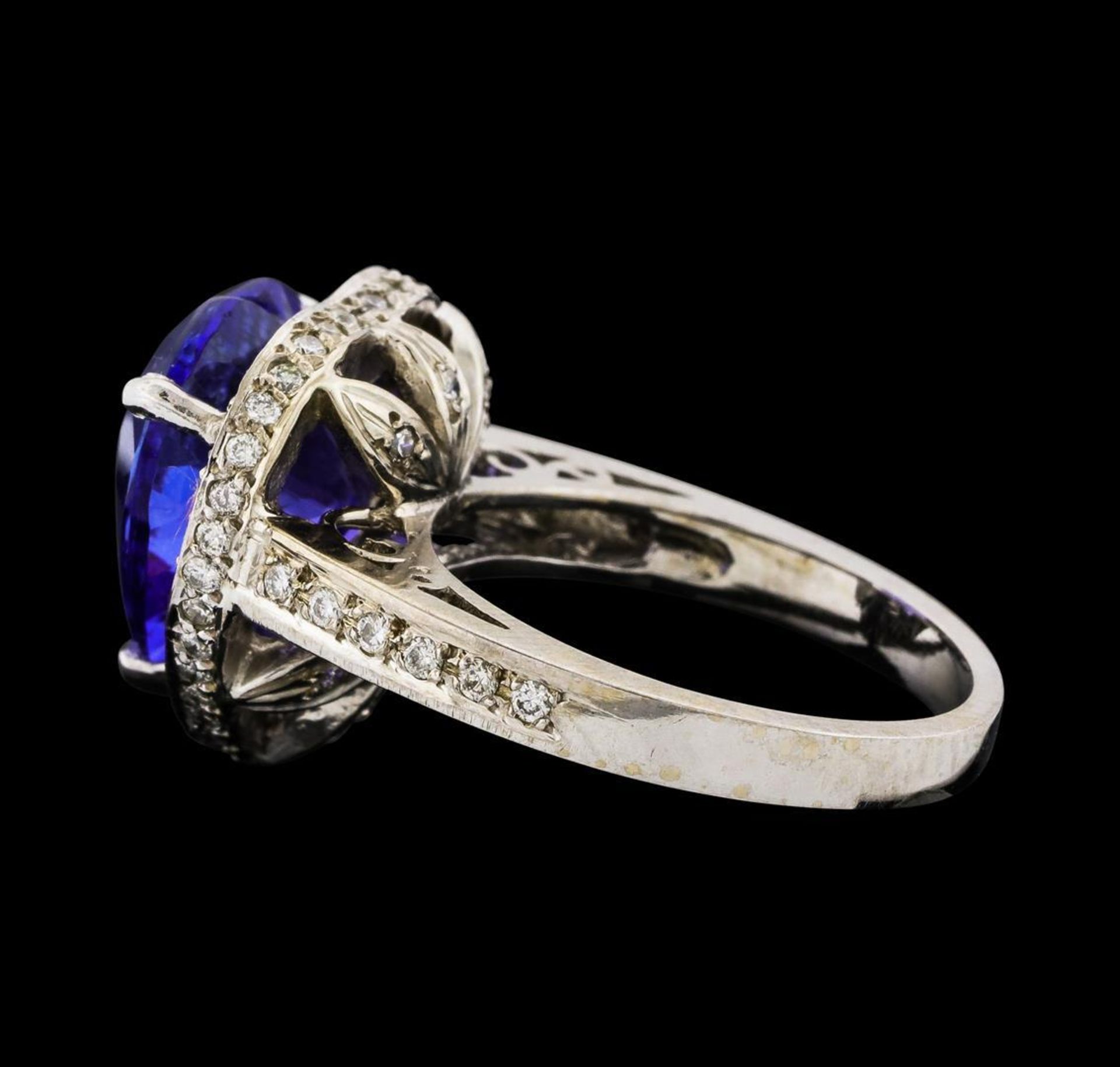 GIA Cert 7.72 ctw Tanzanite and Diamond Ring - 14KT White Gold - Image 3 of 6