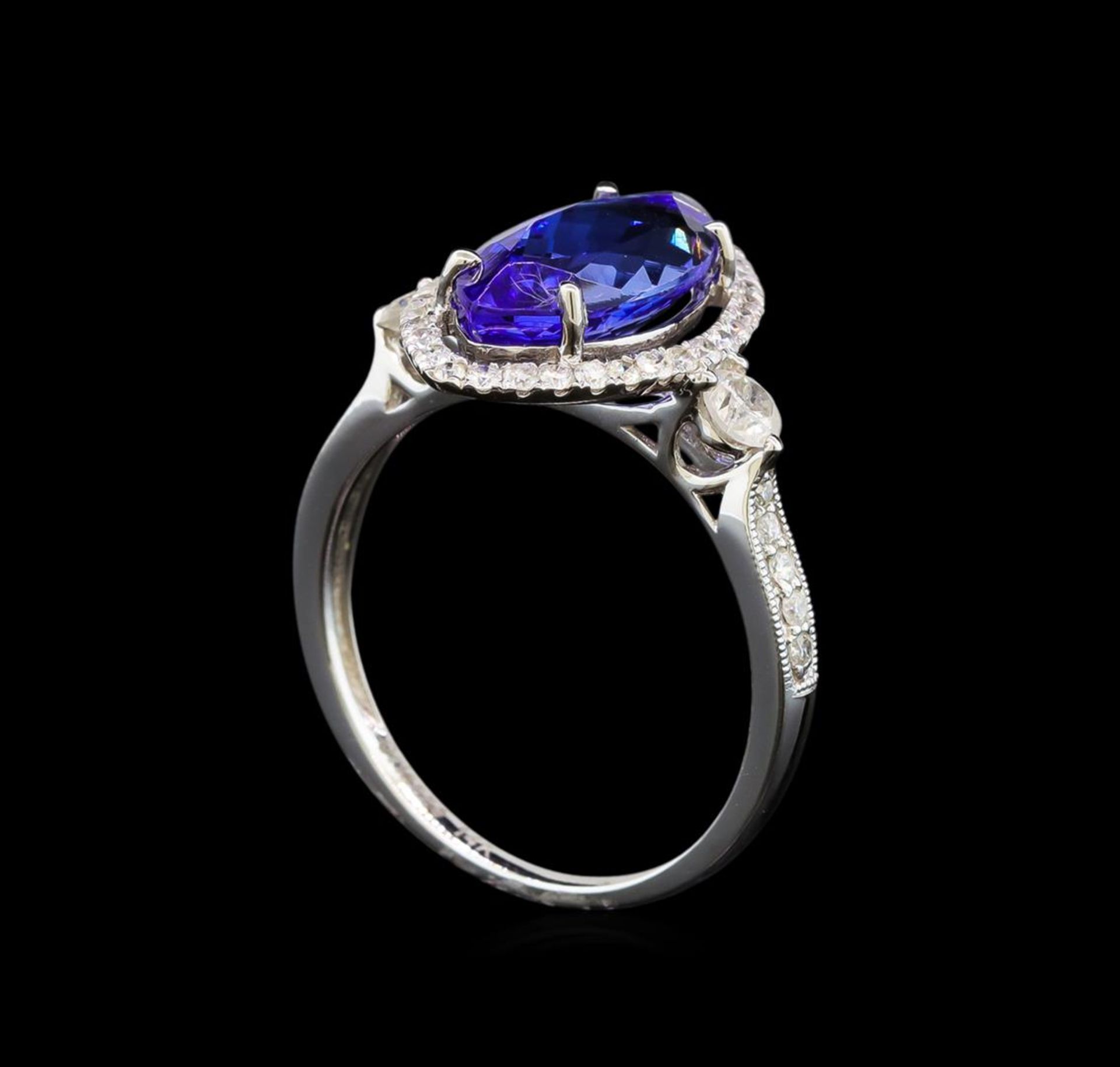 14KT White Gold 2.78 ctw Tanzanite and Diamond Ring - Image 4 of 5