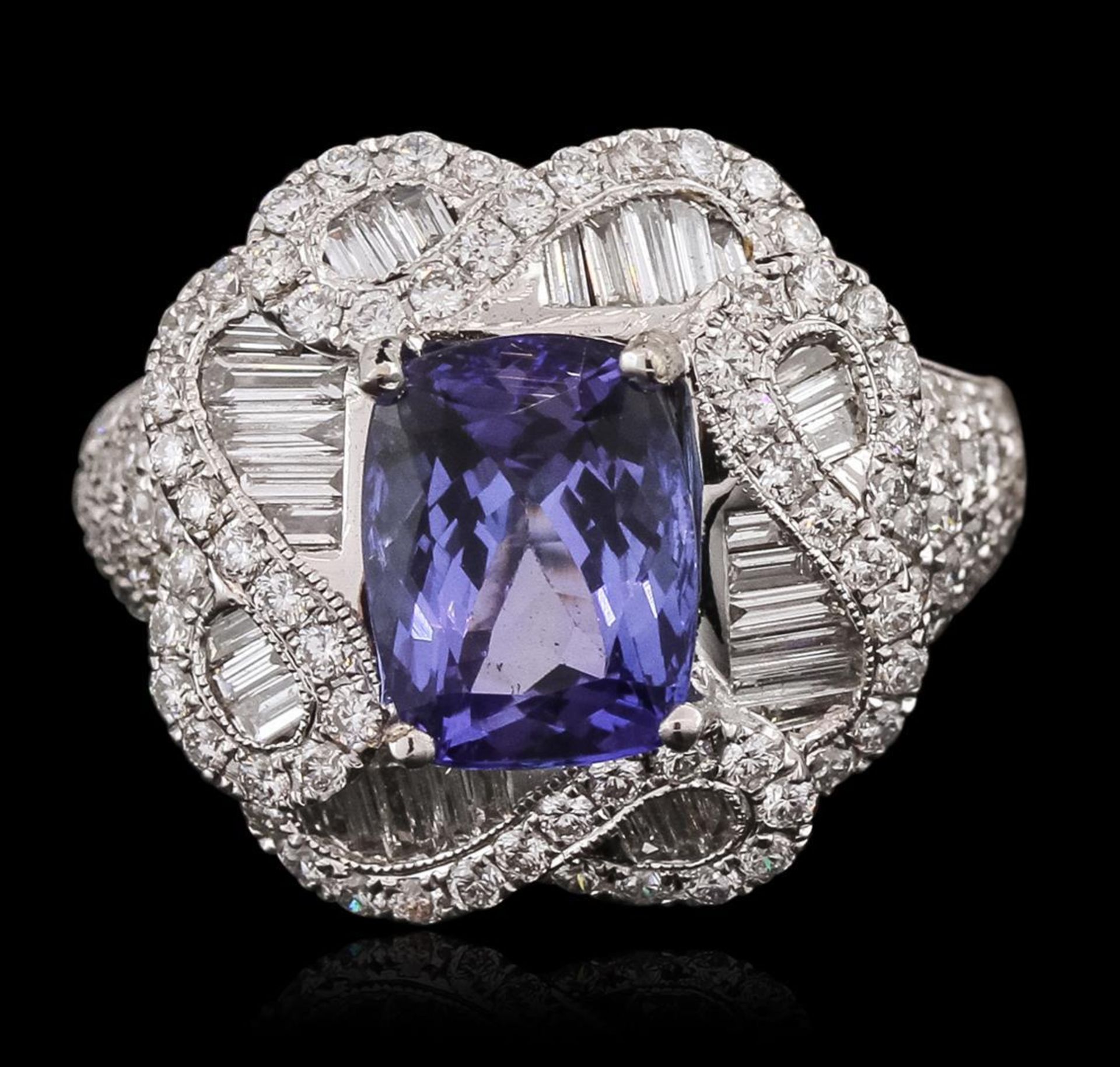 18KT White Gold 3.35 ctw Tanzanite and Diamond Ring - Image 2 of 3