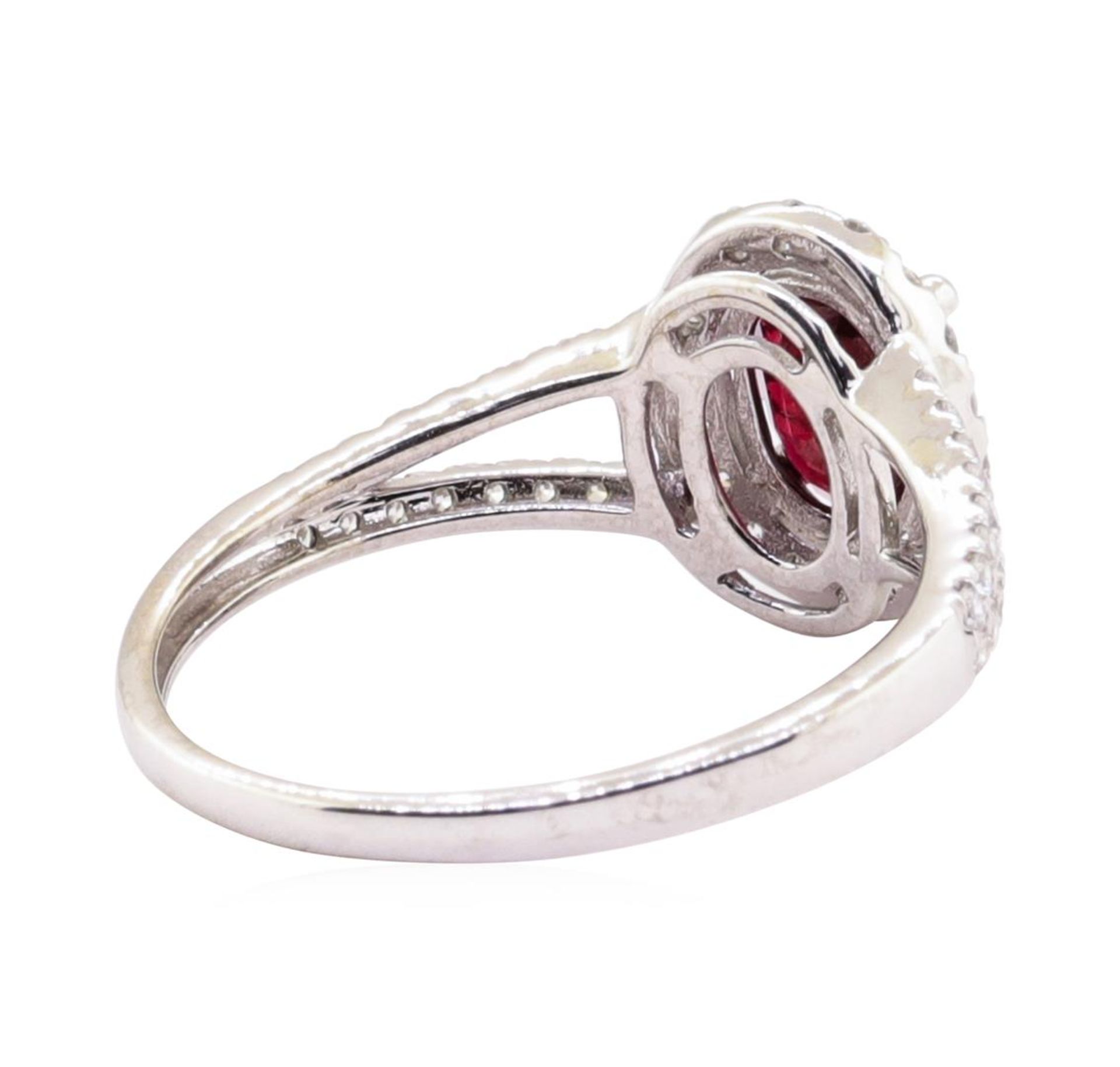 1.00 ct Ruby and Diamond Ring - 14KT White Gold - Image 3 of 6