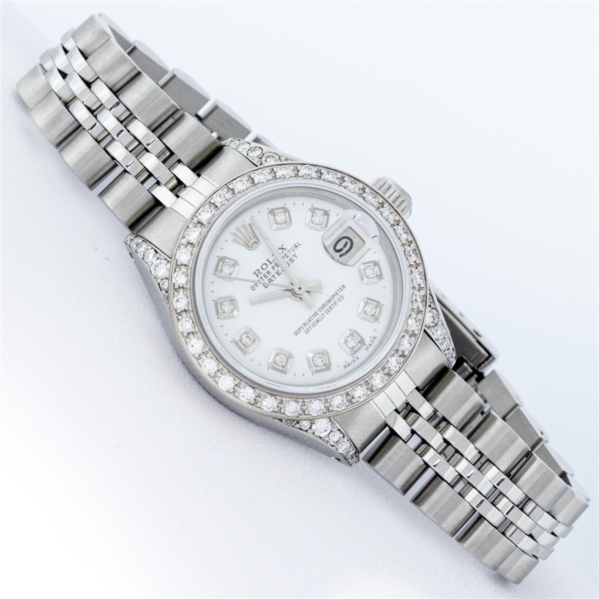 Rolex Ladies Stainless Steel White Diamond Lugs & Datejust Wristwatch - Image 3 of 9