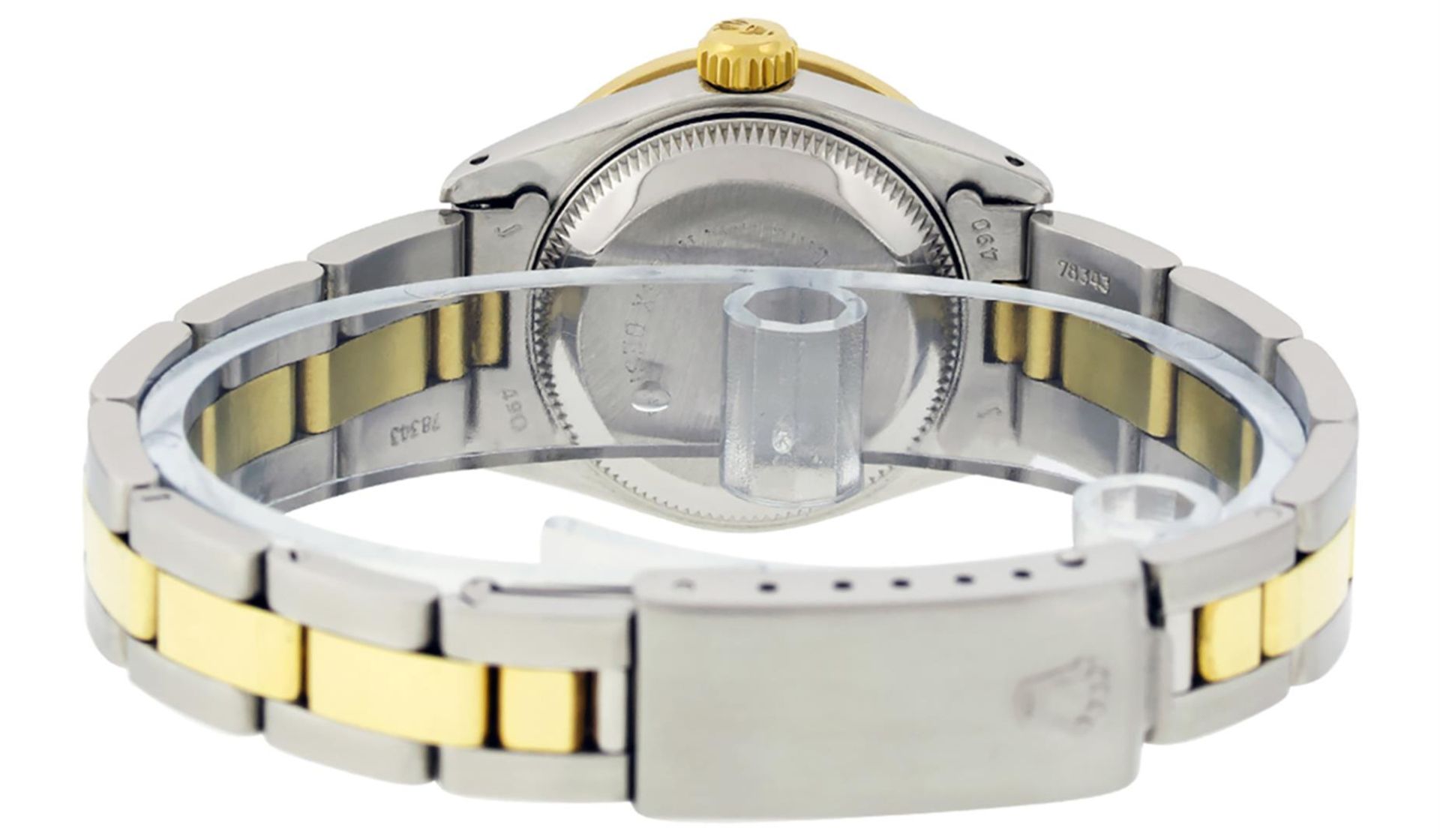 Rolex Ladies 2 Tone Blue Vignette VS Diamond Oyster Datejust Wristwatch - Image 9 of 9