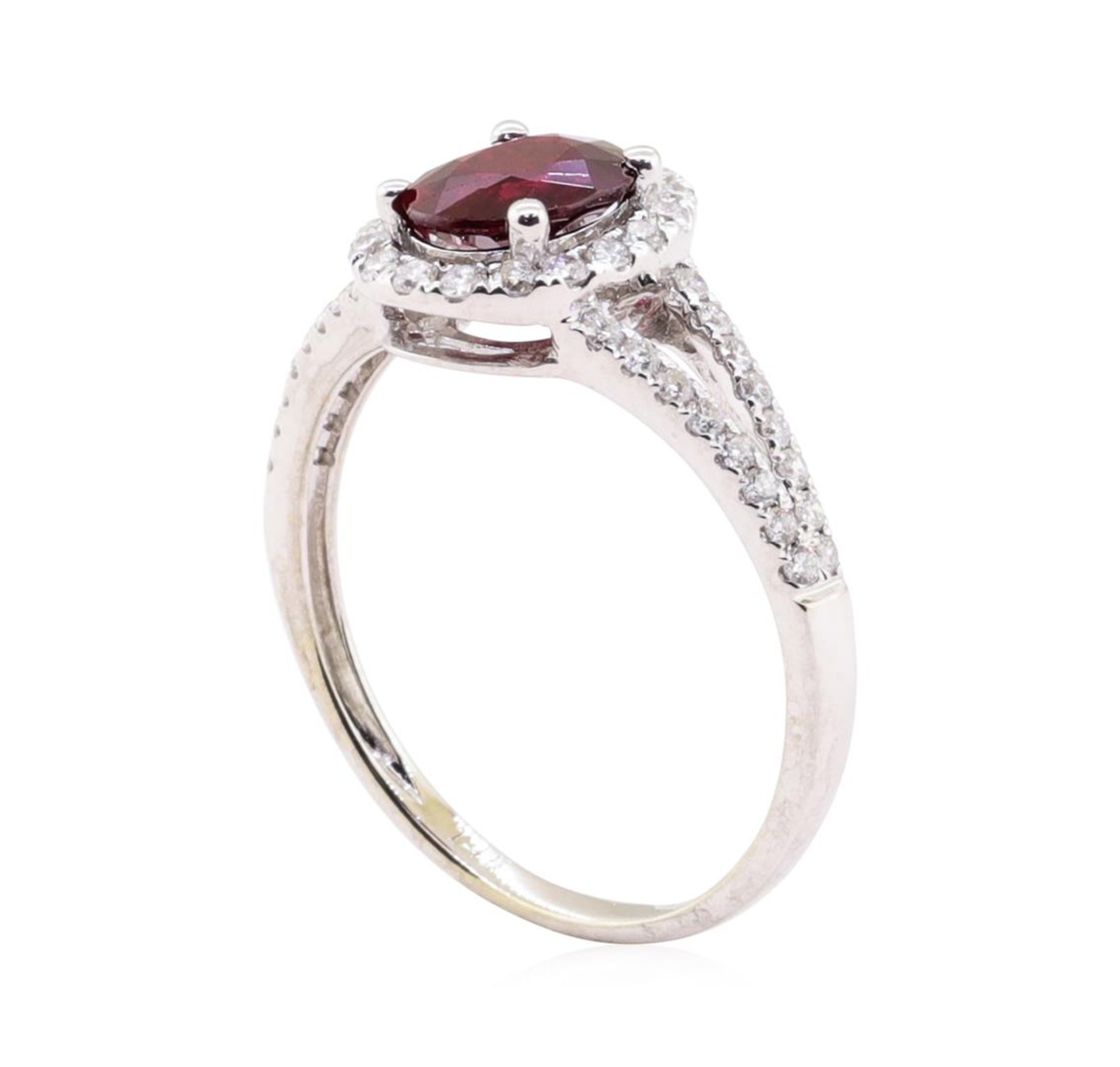 1.00 ct Ruby and Diamond Ring - 14KT White Gold - Image 4 of 6