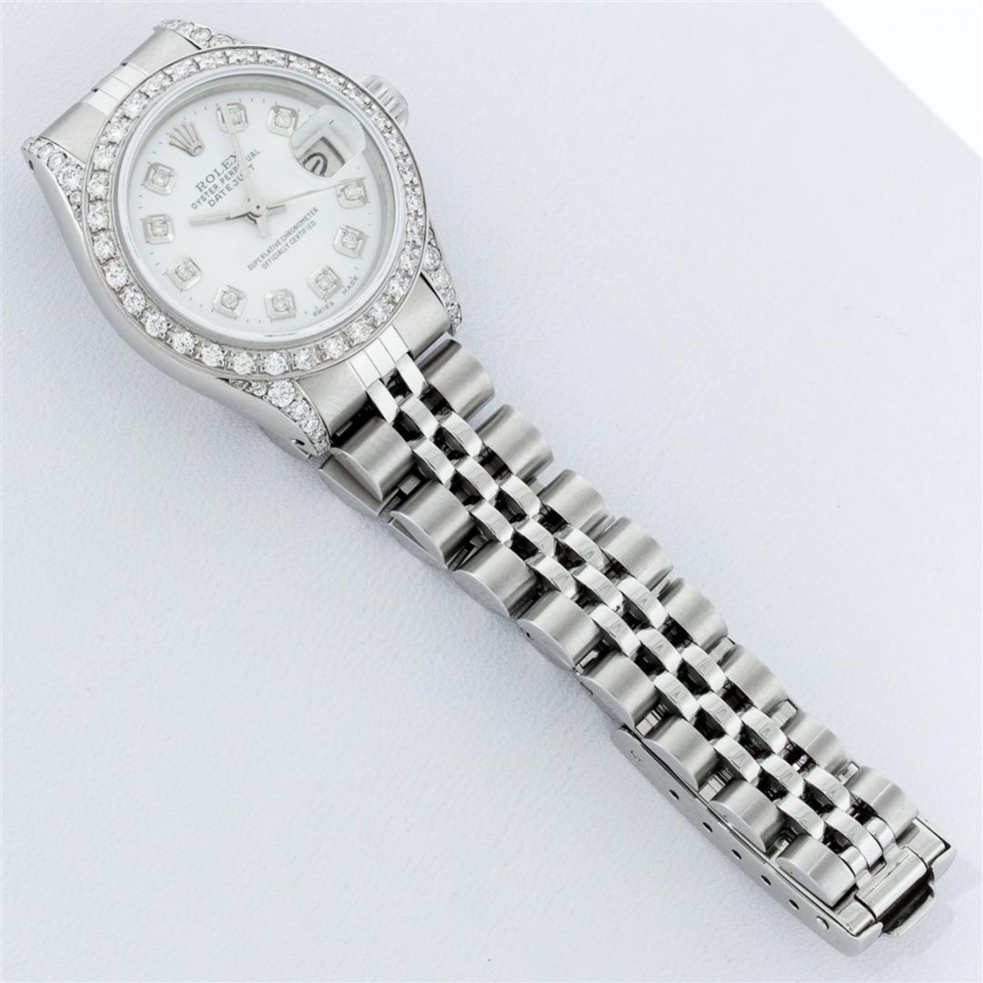 Rolex Ladies Stainless Steel White Diamond Lugs & Datejust Wristwatch - Image 6 of 9