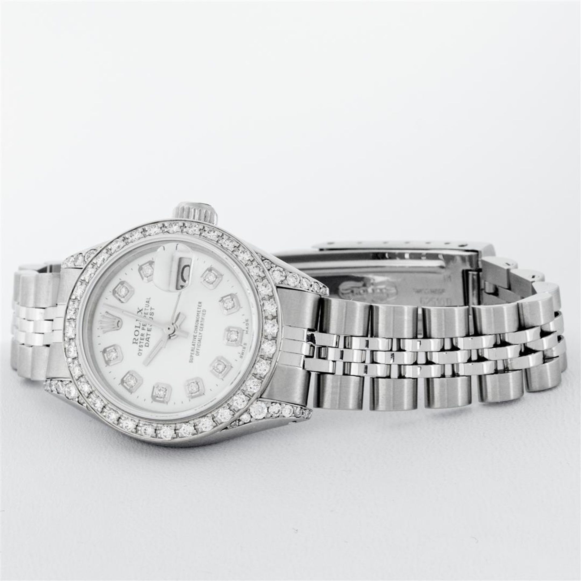 Rolex Ladies Stainless Steel White Diamond Lugs & Datejust Wristwatch - Image 4 of 9