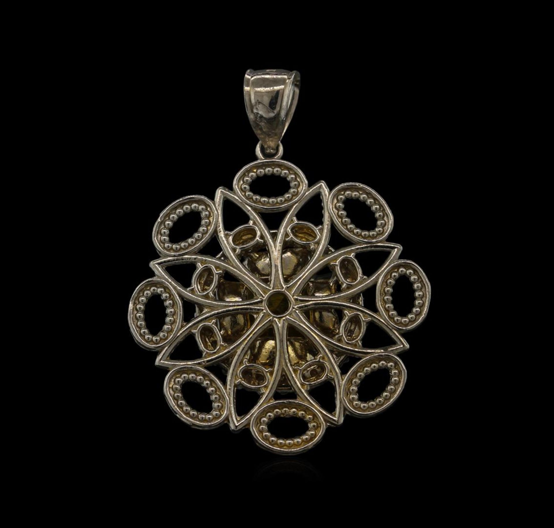 5.56 ctw Citrine and Diamond Pendant - 14KT White Gold - Image 2 of 3