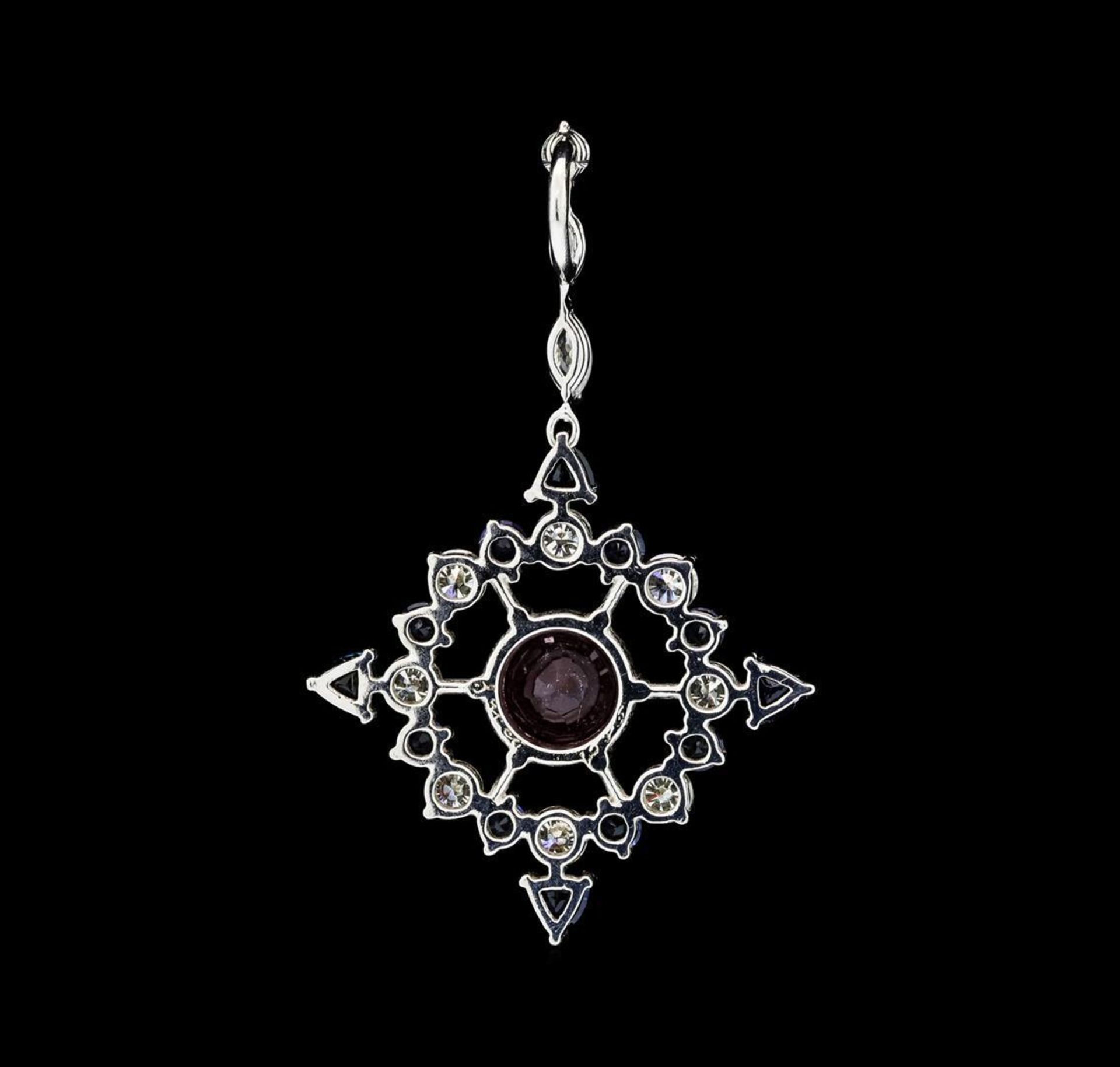 2.22 ct Ruby, Sapphire and Diamond Pendant - 14KT White Gold - Image 2 of 4