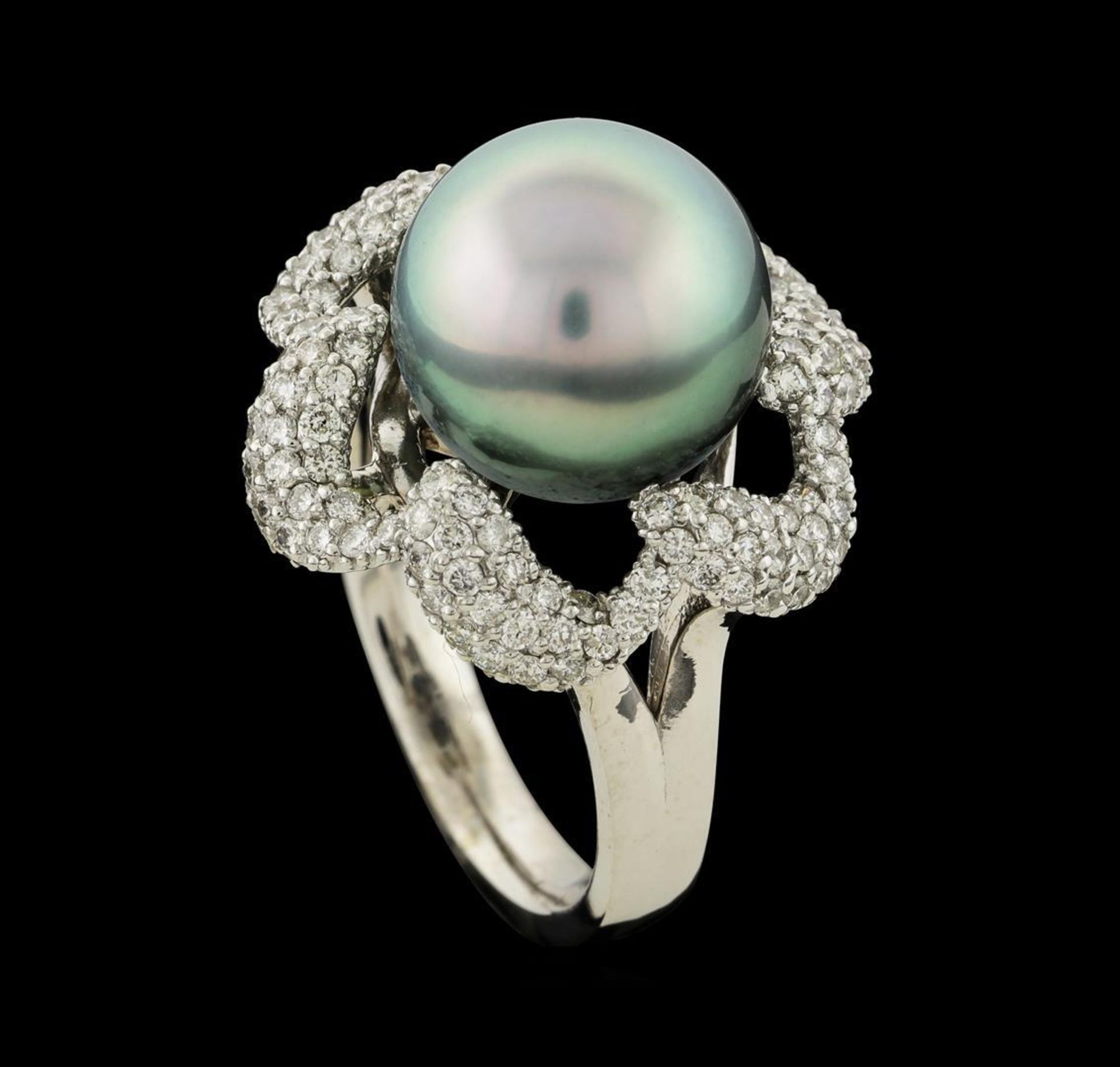 Pearl and Diamond Ring - 14KT White Gold - Image 4 of 5