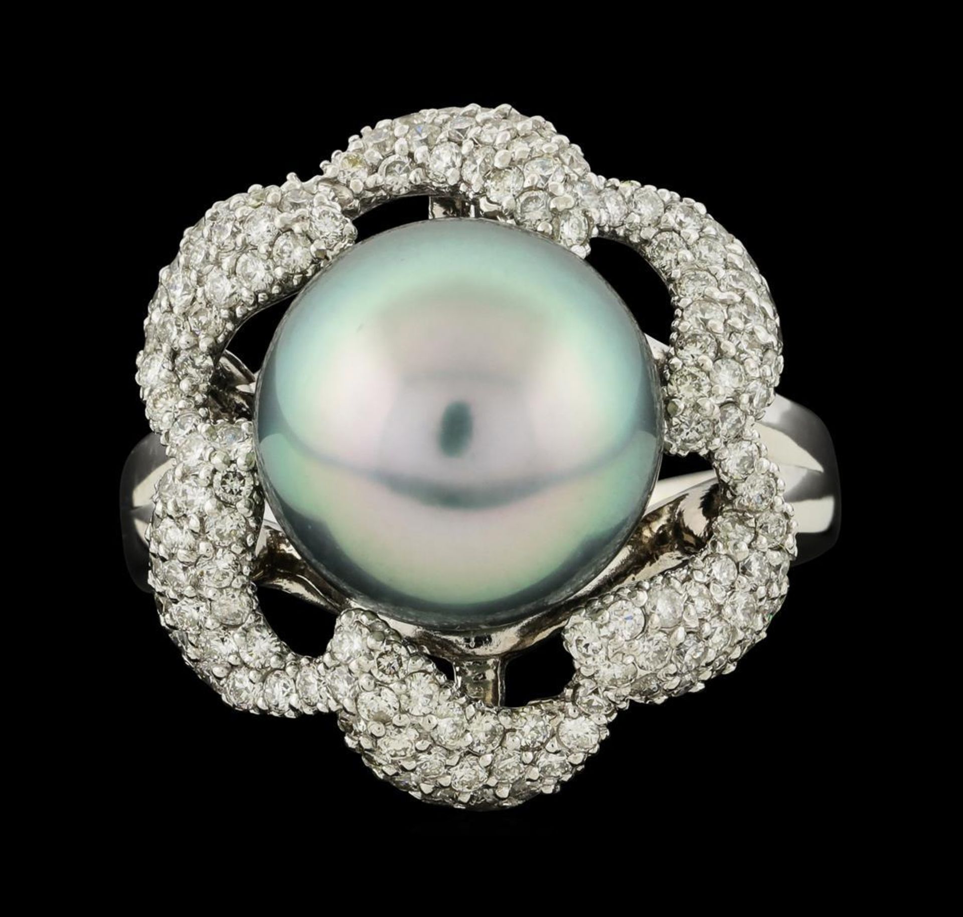 Pearl and Diamond Ring - 14KT White Gold - Image 2 of 5