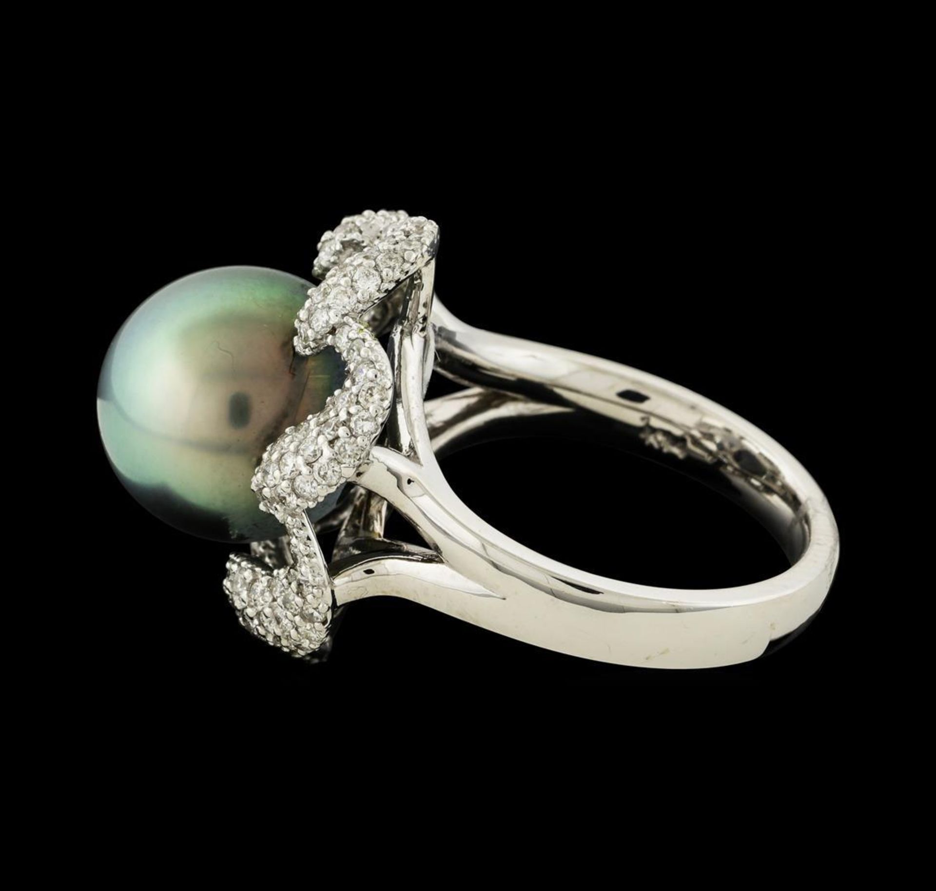 Pearl and Diamond Ring - 14KT White Gold - Image 3 of 5