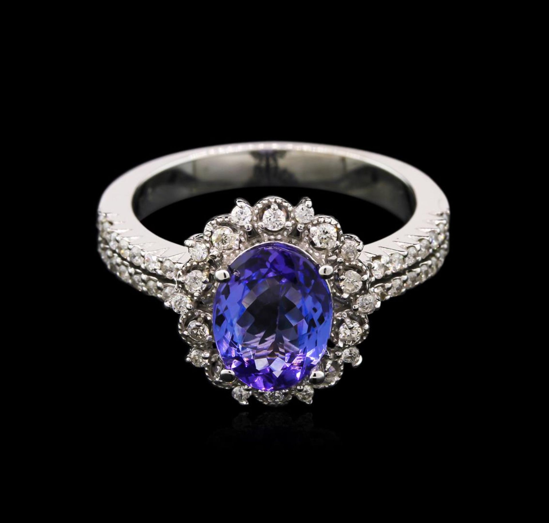 1.88 ctw Tanzanite and Diamond Ring - 14KT White Gold - Image 2 of 2