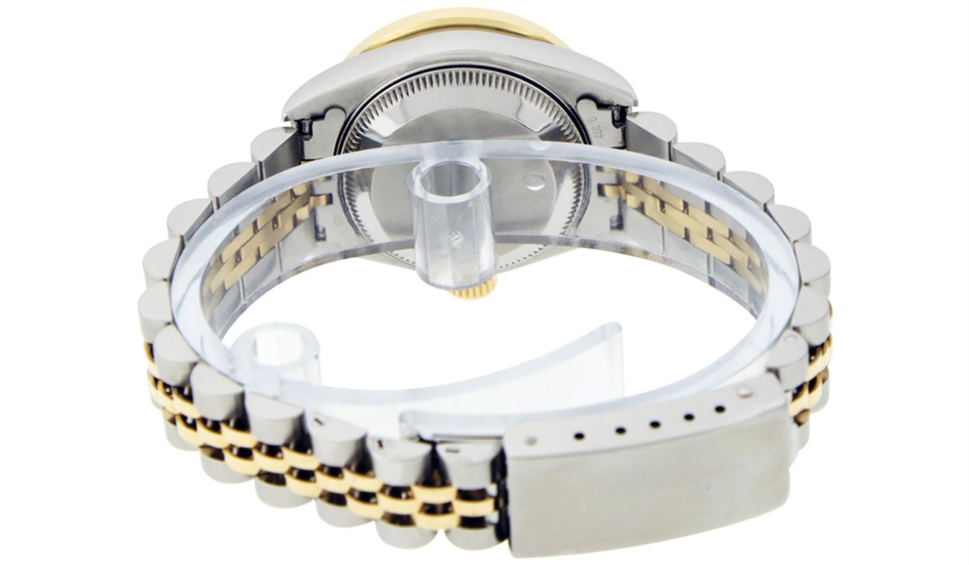 Rolex Ladies Quickset 2 Tone Champagne Channel Diamond Datejust Wristwatch - Image 9 of 9