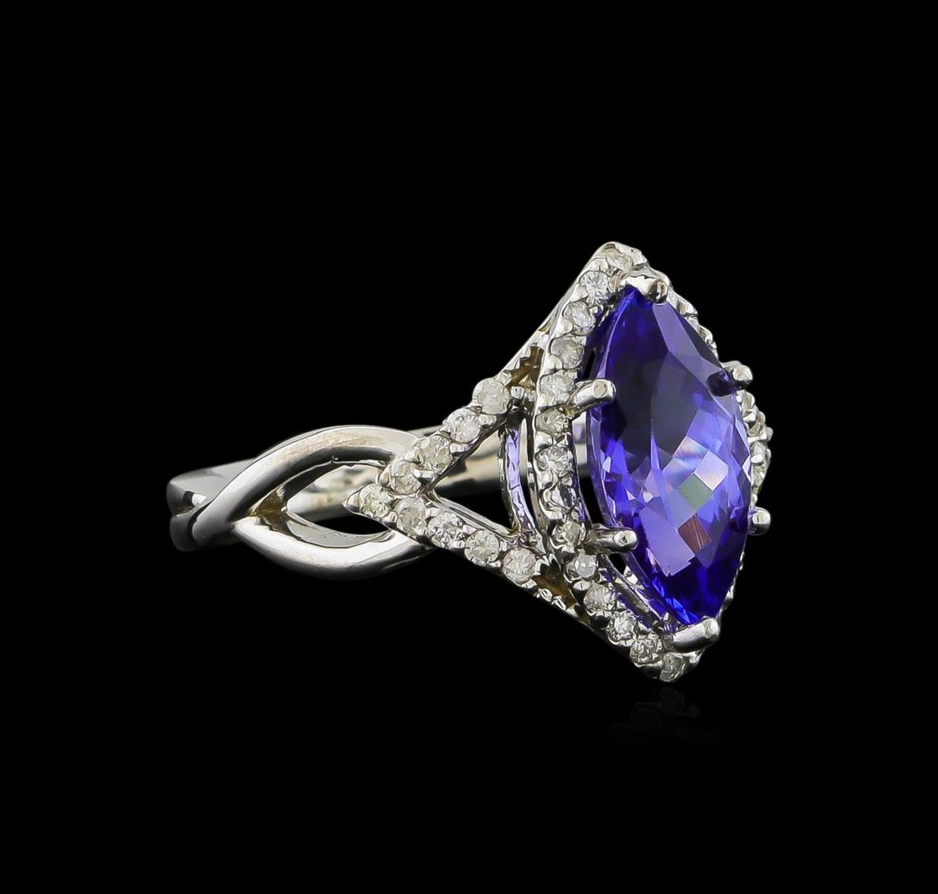 14KT White Gold 2.28ct Tanzanite and Diamond Ring