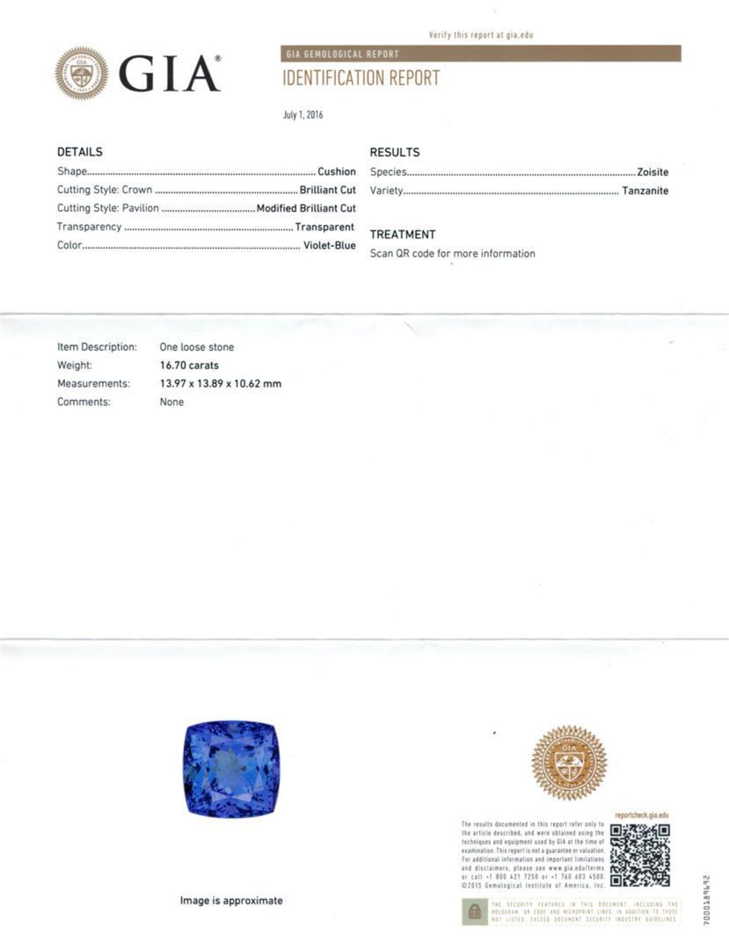 GIA Cert 16.70 ctw Tanzanite, Sapphire and Diamond Pendant - Image 5 of 5