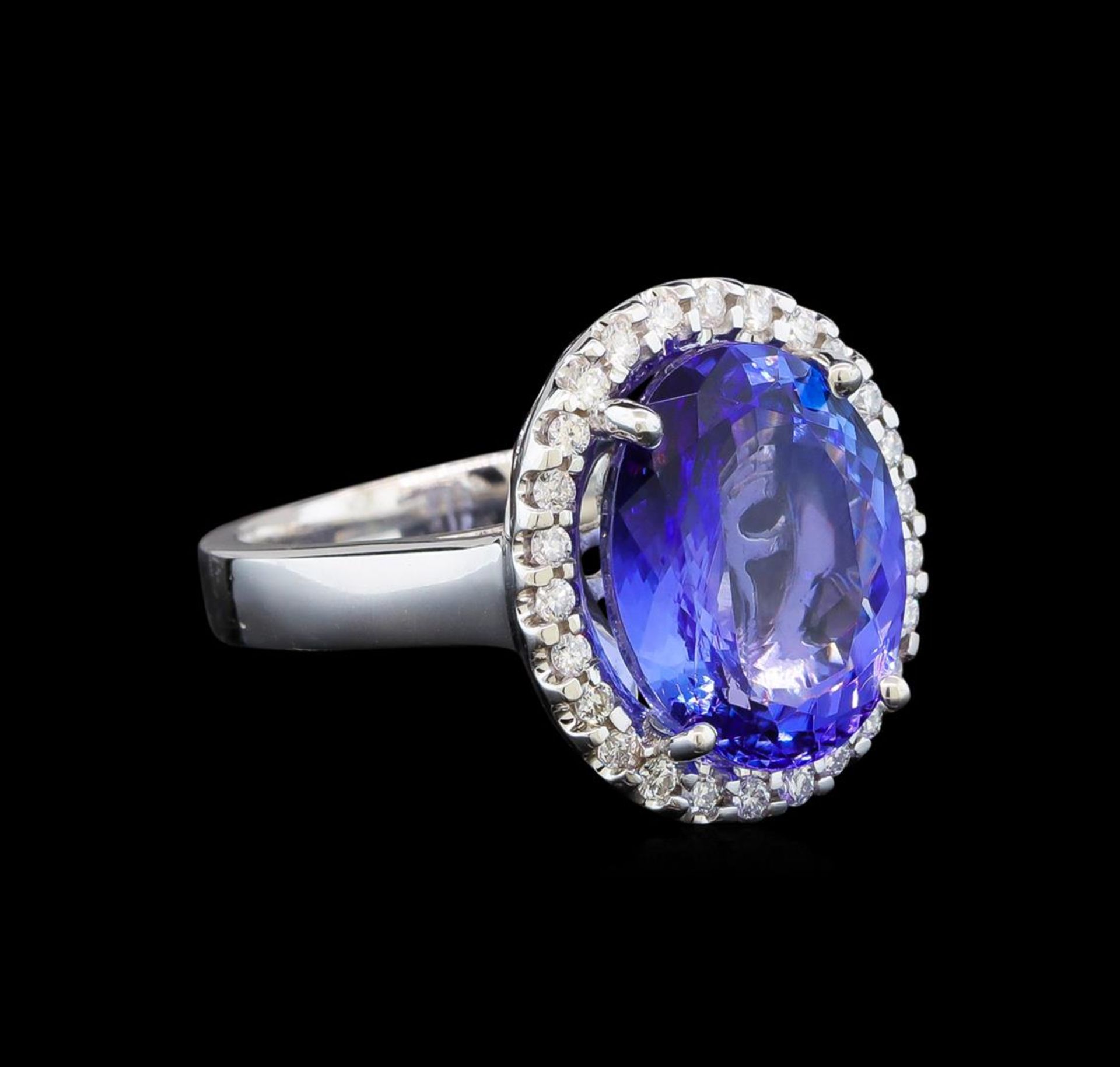 14KT White Gold 7.98 ctw Tanzanite and Diamond Ring