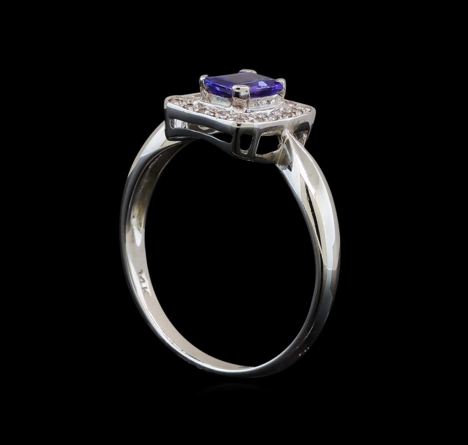 14KT White Gold 0.64 ctw Tanzanite and Diamond Ring - Image 4 of 5