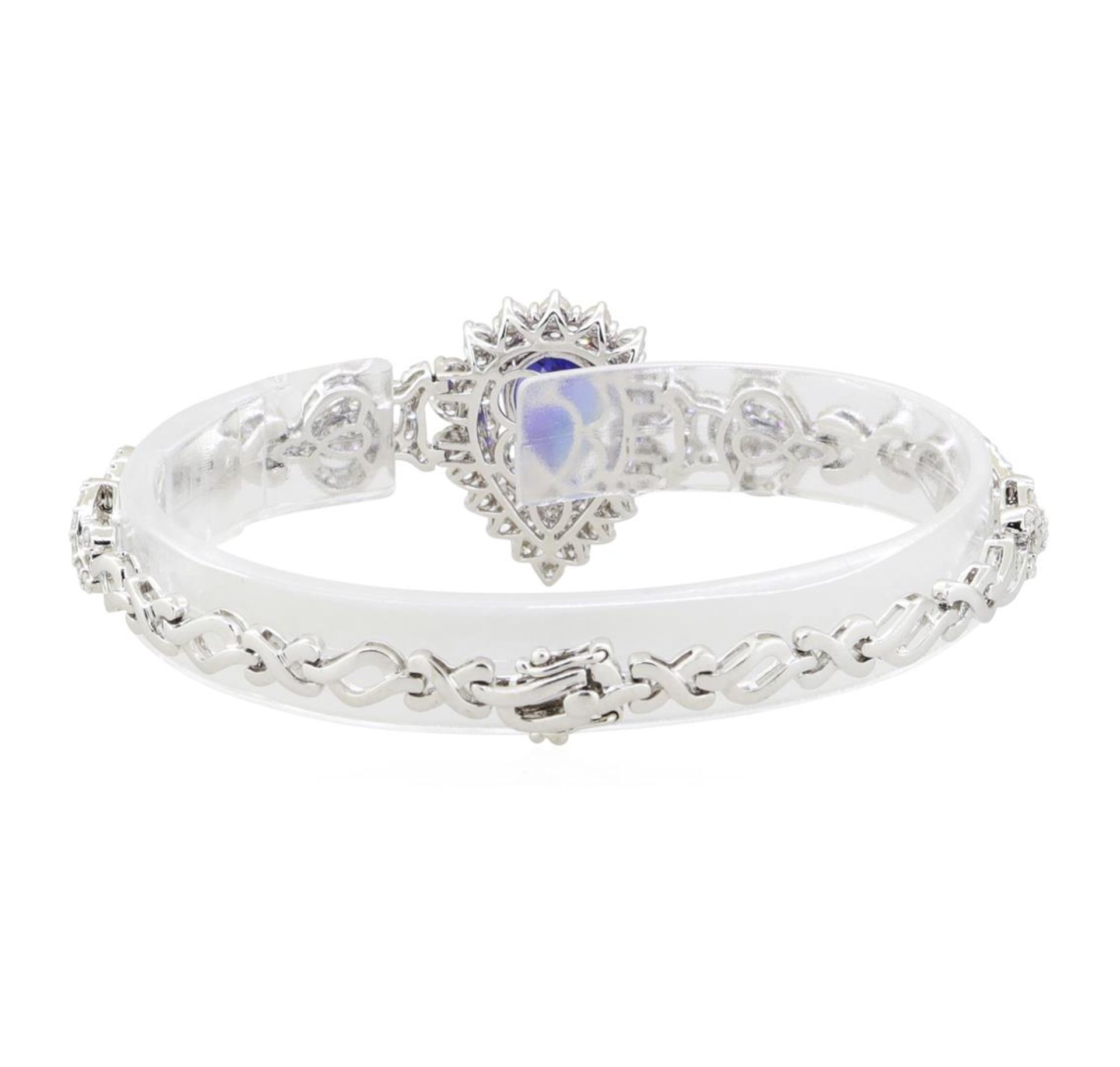 3.97ctw Tanzanite and Diamond Bracelet - 18KT White Gold - Image 2 of 3