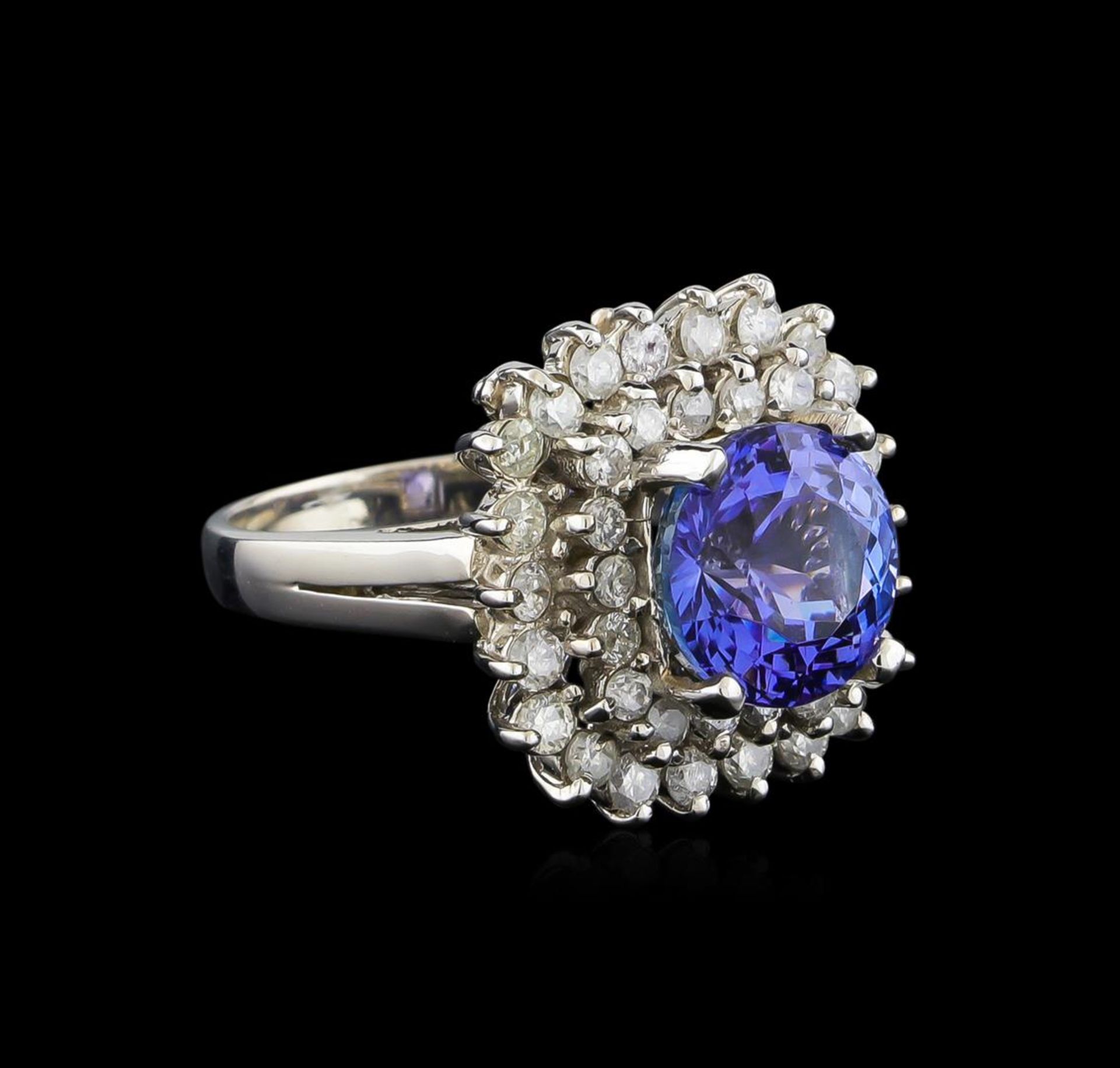 14KT White Gold 3.11 ctw Tanzanite and Diamond Ring