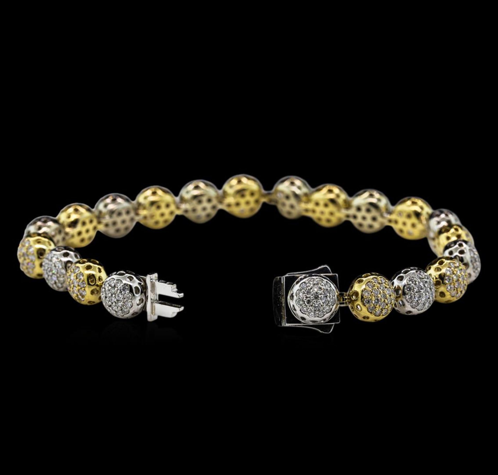 3.35 ctw Diamond Bracelet - 14KT White and Yellow Gold - Image 3 of 4