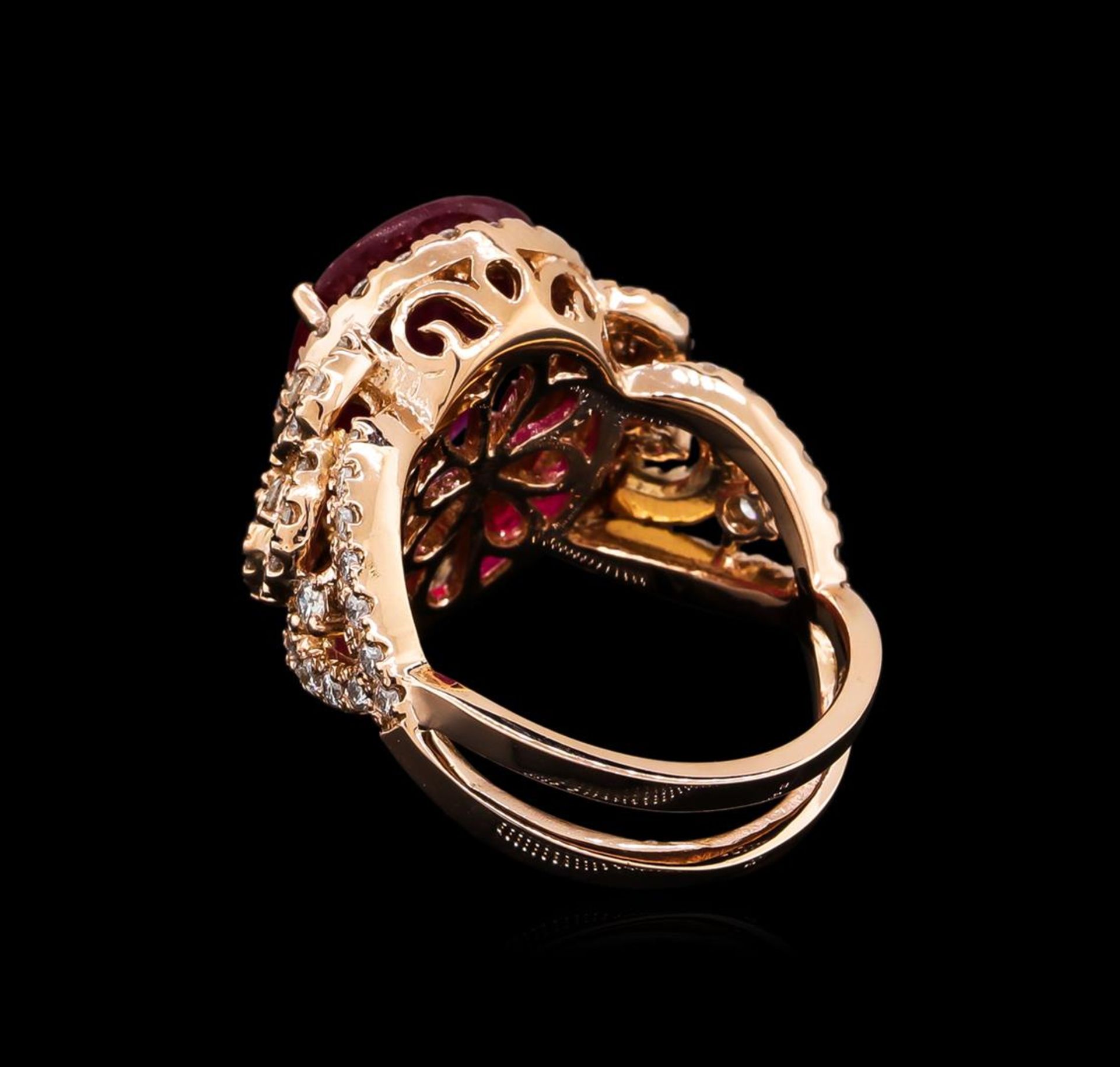 5.35ct Ruby and Diamond Ring - 14KT Rose Gold - Image 3 of 6
