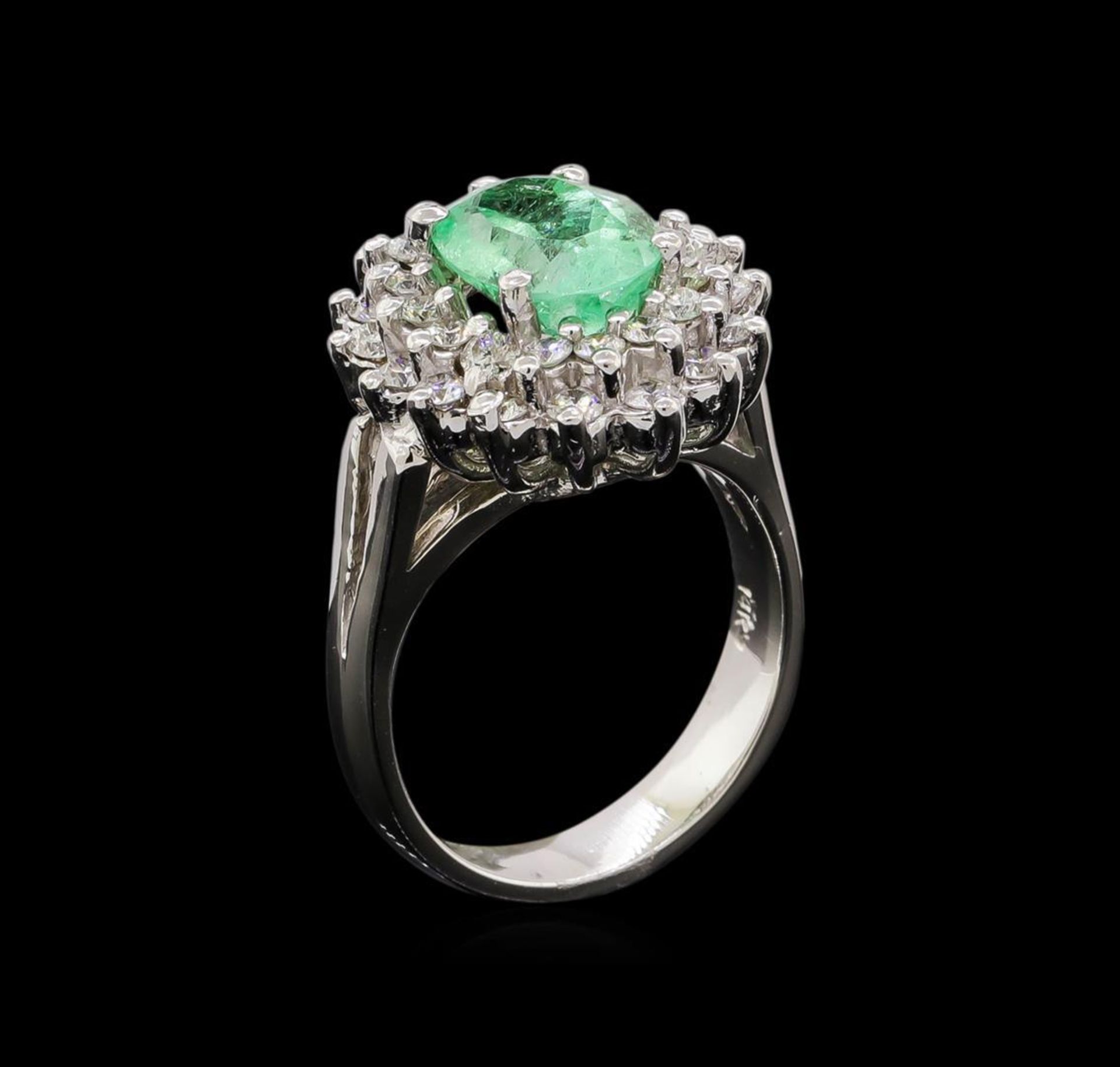 2.26 ctw Emerald and Diamond Ring - 14KT White Gold - Image 4 of 5