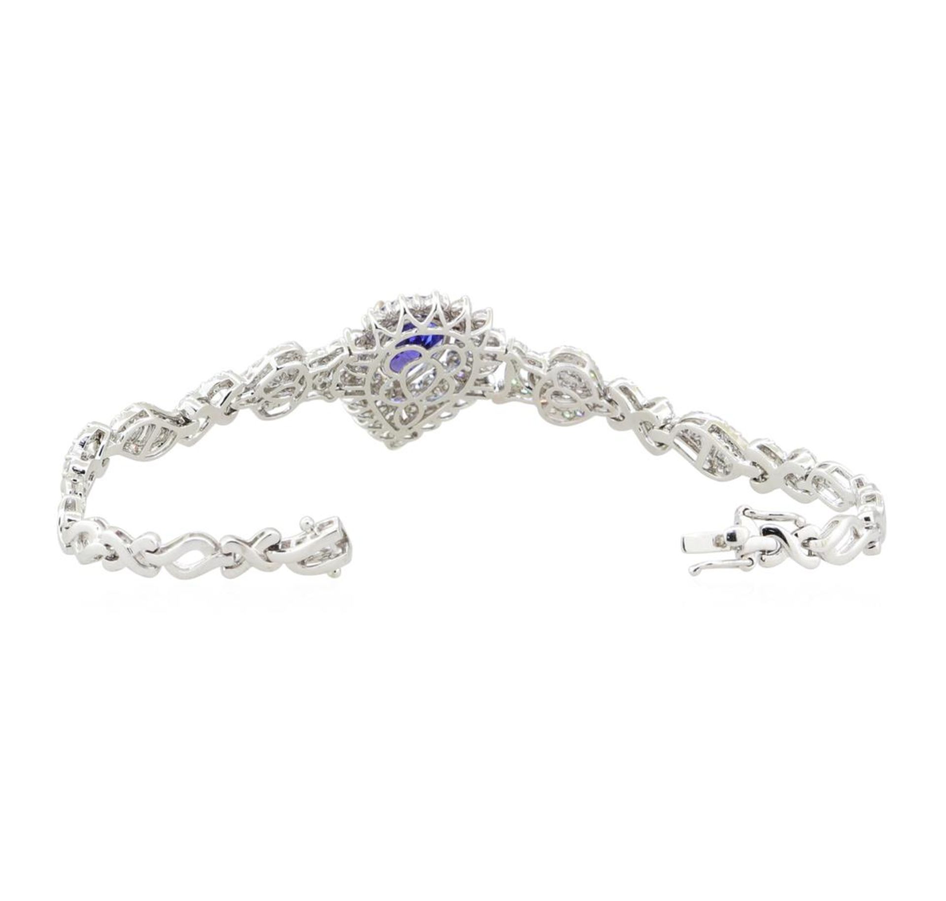 3.97ctw Tanzanite and Diamond Bracelet - 18KT White Gold - Image 3 of 3