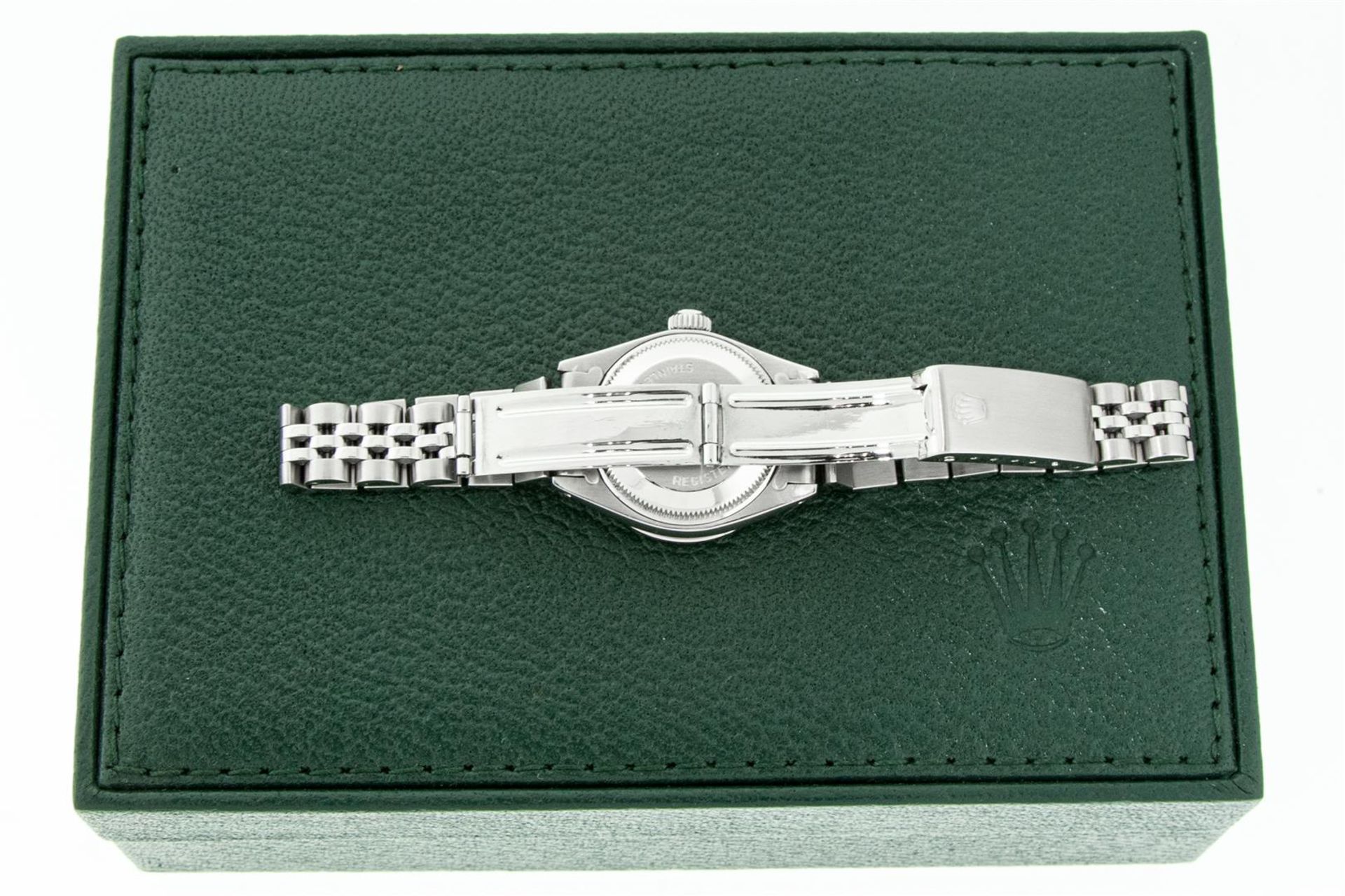 Rolex Ladies Stainless Steel 26MM Black Diamond Lugs Datejust Wristwatch Service - Image 9 of 9