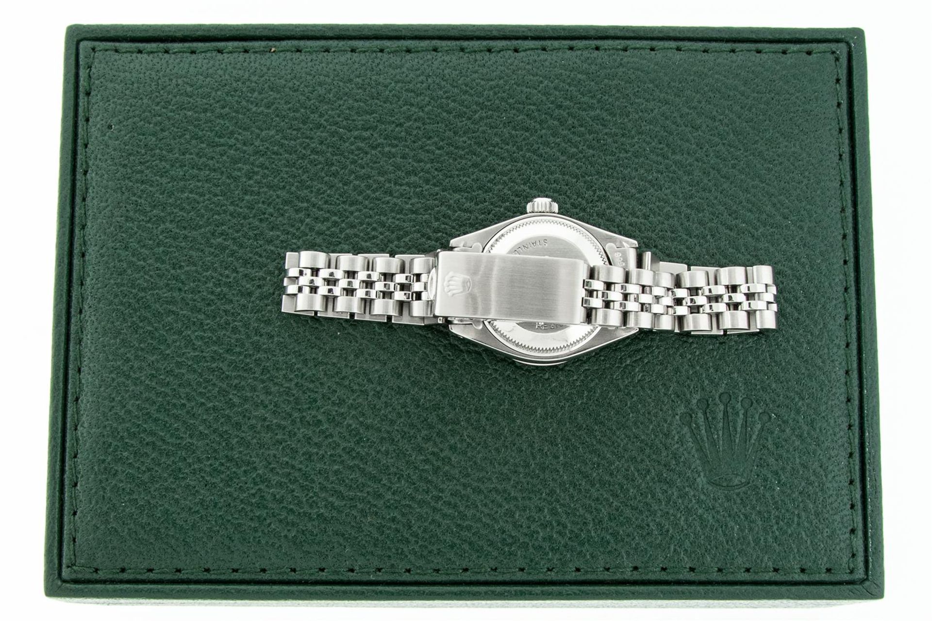 Rolex Ladies Stainless Steel 26MM Black Diamond Lugs Datejust Wristwatch Service - Image 8 of 9