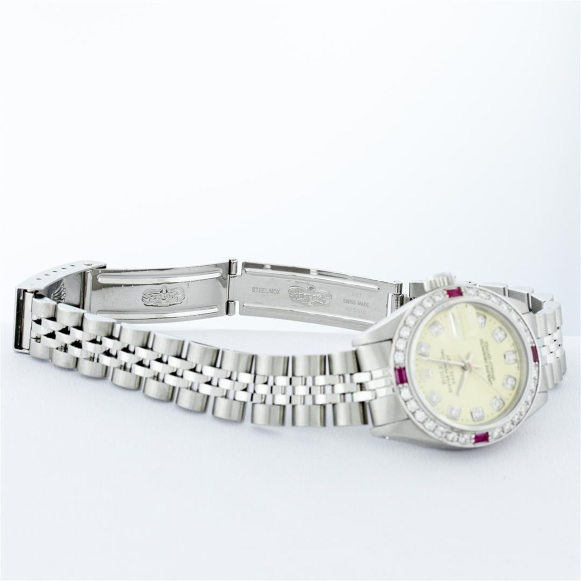 Rolex Ladies Stainless Steel Yellow Diamond & Ruby 26MM Datejust Wristwatch - Image 9 of 9