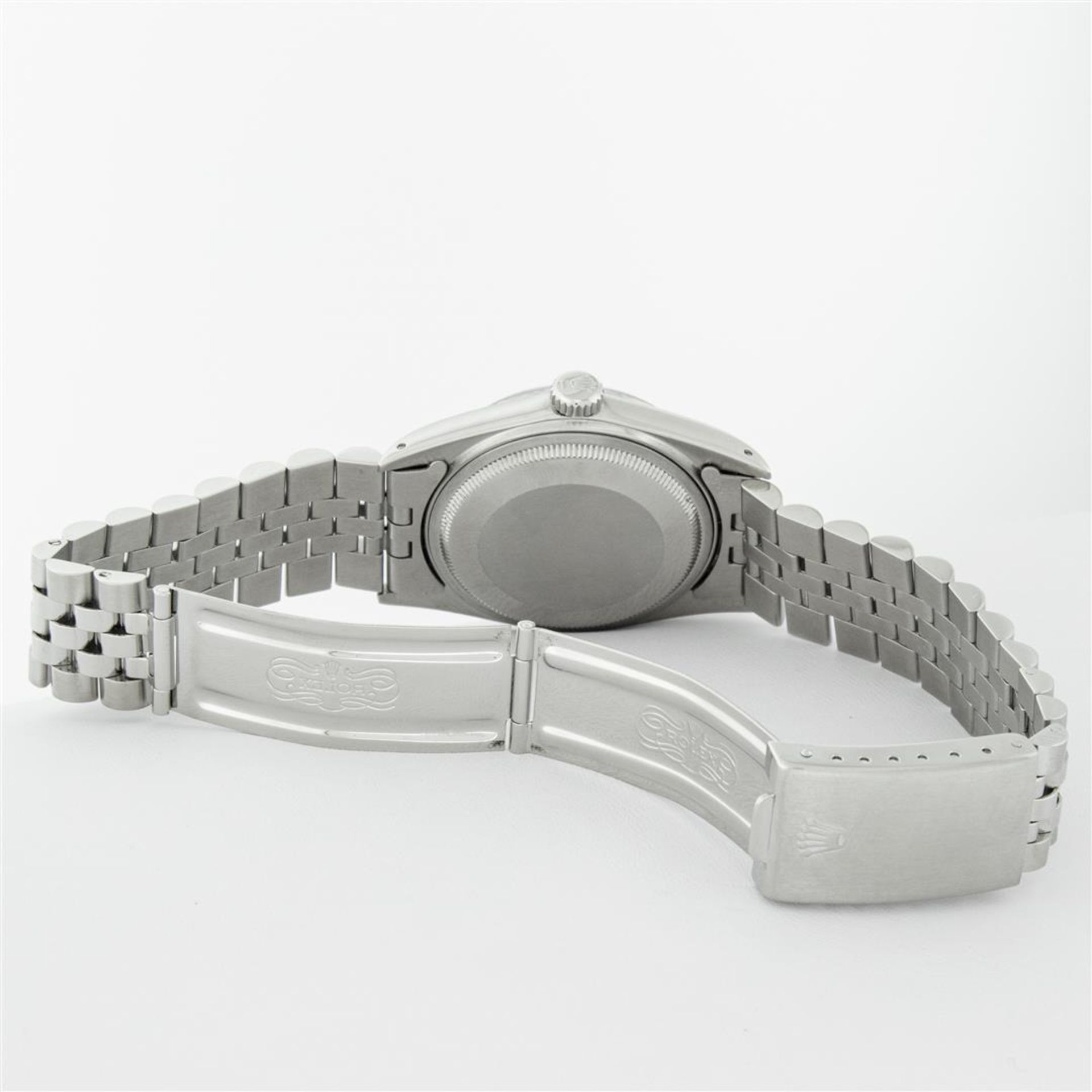 Rolex Mens Stainless Steel 36MM Black Diamond Datejust Wristwatch - Image 8 of 9
