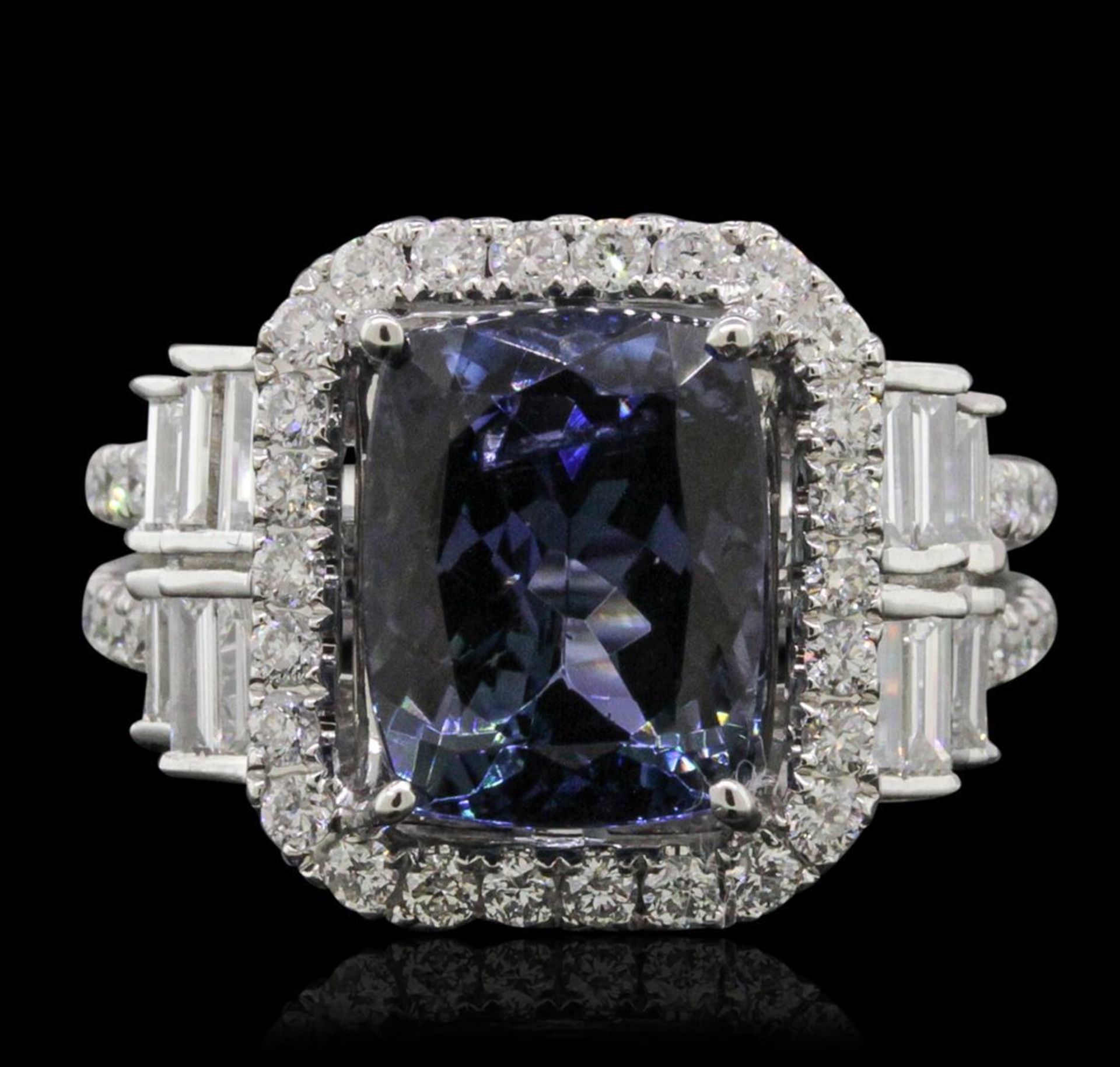 18KT White Gold 4.68 ctw Tanzanite and Diamond Ring - Image 2 of 3