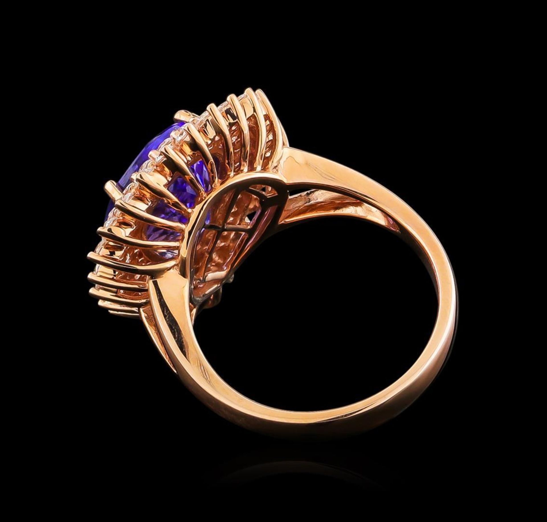 14KT Rose Gold 6.32 ctw Tanzanite and Diamond Ring - Image 3 of 5