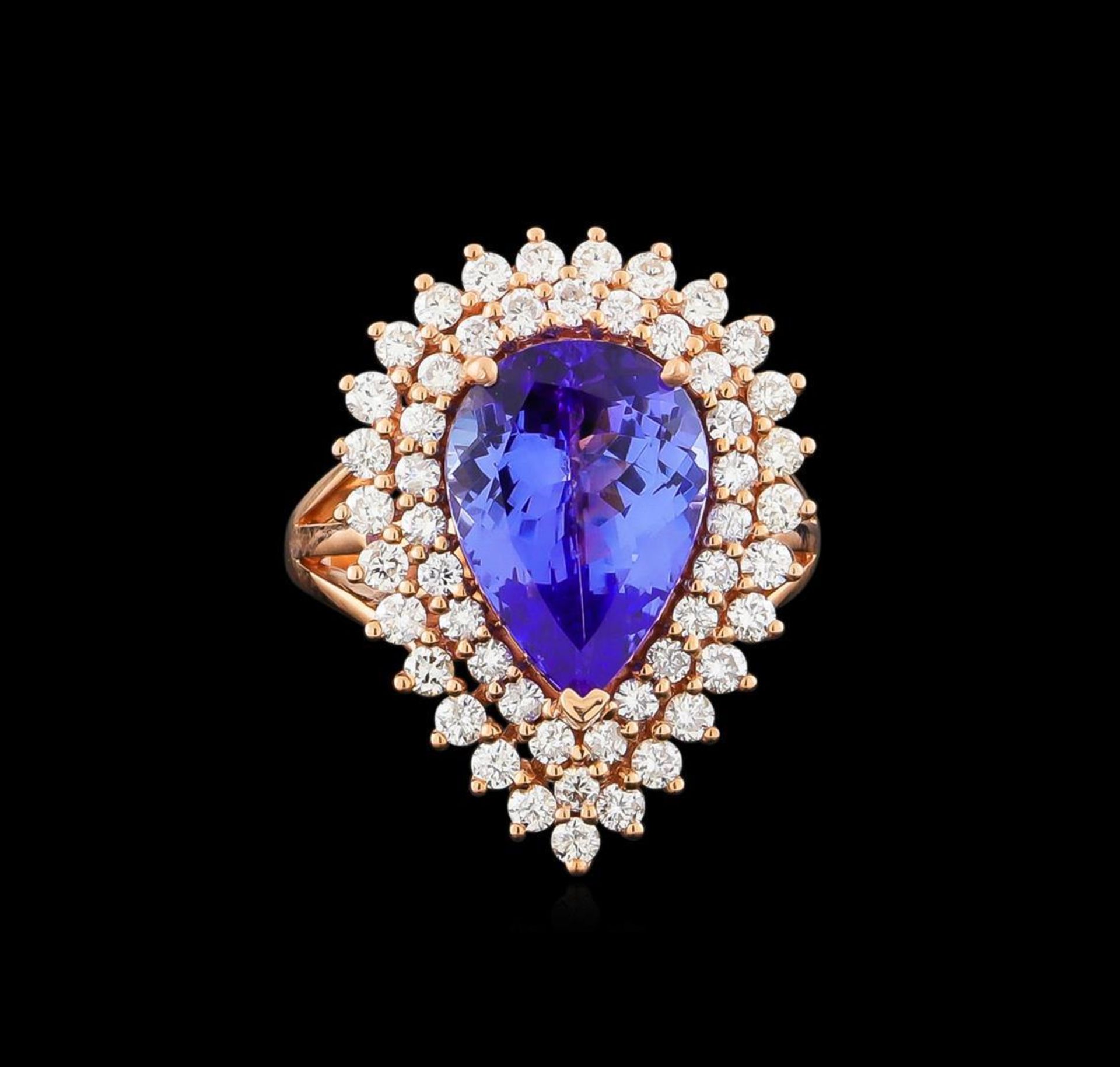 14KT Rose Gold 6.32 ctw Tanzanite and Diamond Ring - Image 2 of 5