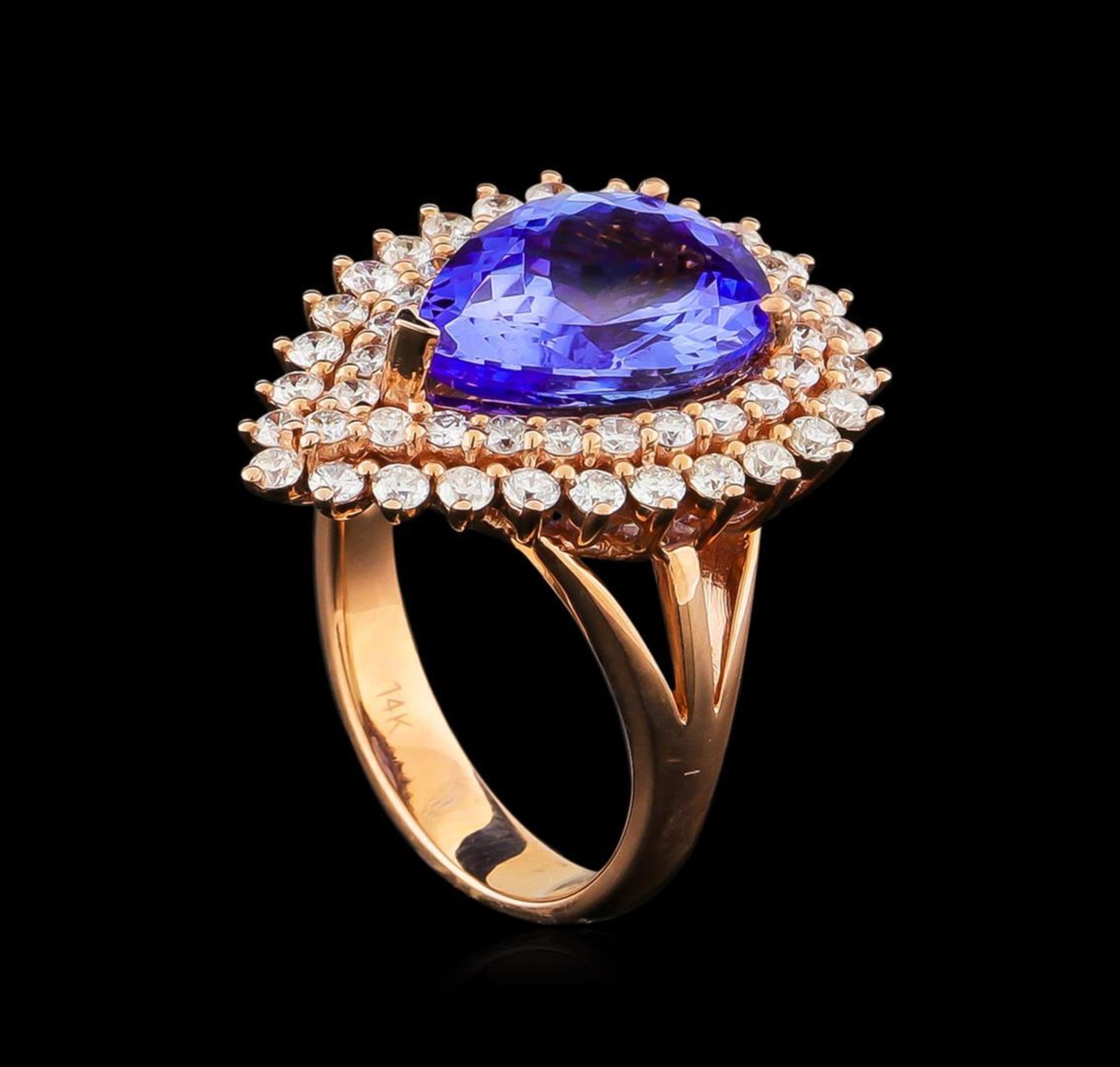 14KT Rose Gold 6.32 ctw Tanzanite and Diamond Ring - Image 4 of 5