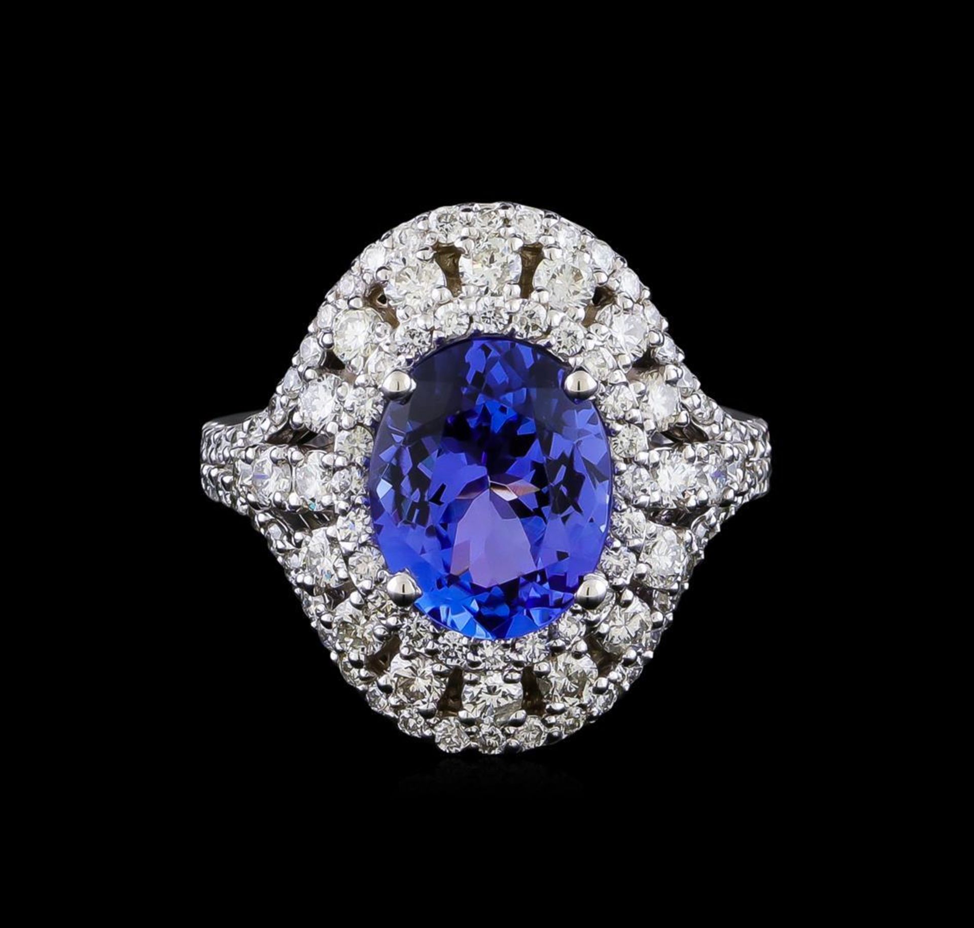 3.47 ctw Tanzanite and Diamond Ring - 14KT White Gold - Image 2 of 6